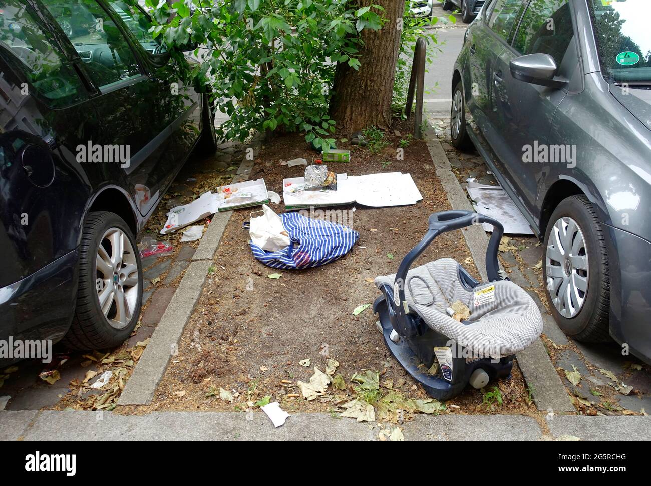 Déchets de rue à Berlin Banque D'Images