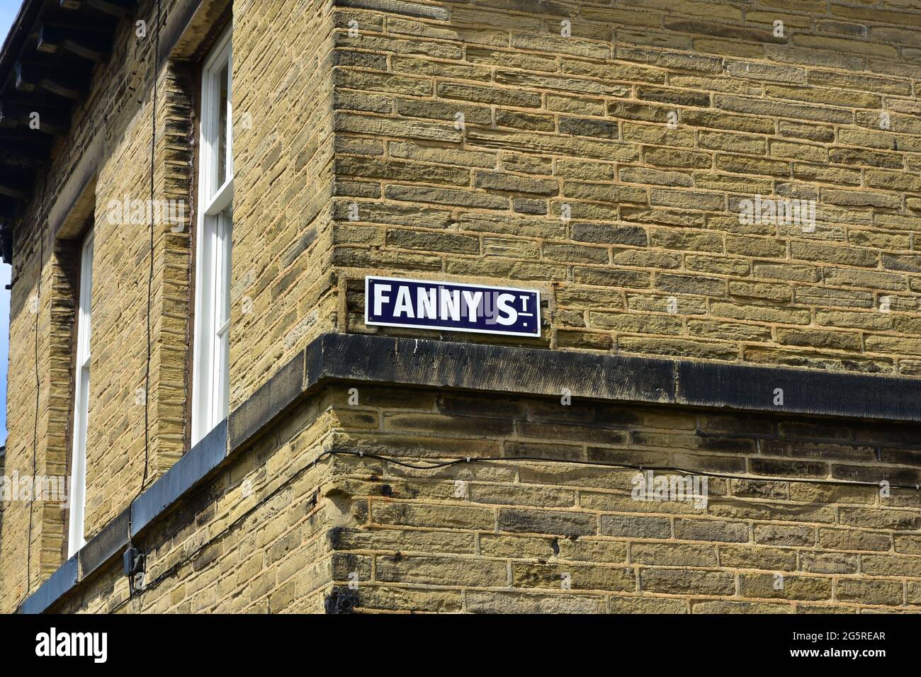 Fanny Street Sign, Saltaire, Shipley, West Yorkshire Banque D'Images