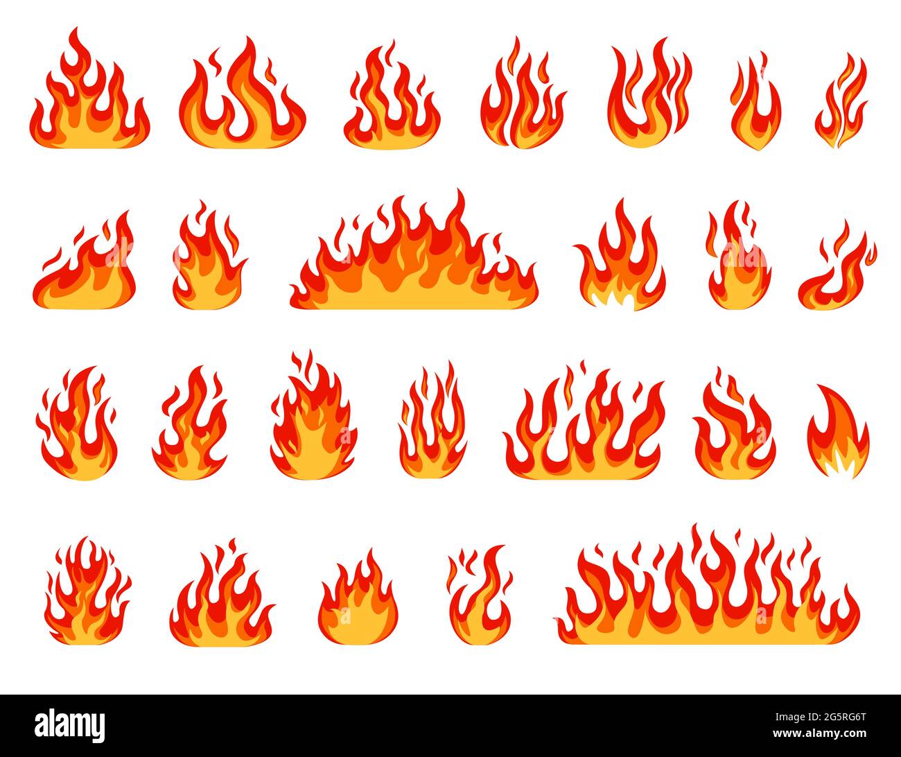 Flamme De Dessin Anime Feux De Camp Boules De Feu Flamme Brulante Ou Flamme De Torche Feu Flamboyant Ensemble De Vecteurs D Effet De Feu A Chaud Rouge Ou Orange De La Bande