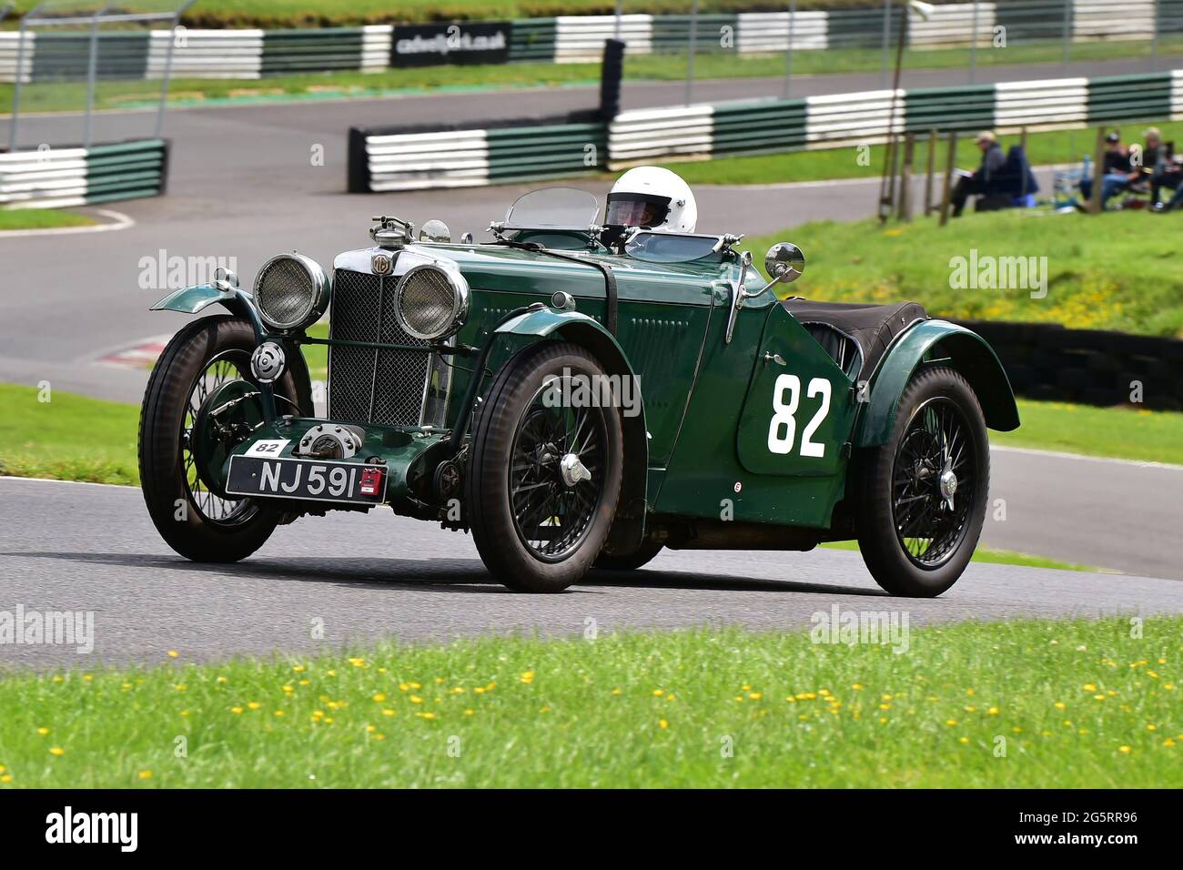 Nigel Stroud, MG J2, Triple-M Register Race for Pre-War MG’s, VSCC, Shuttleworth Nuffield et Len Thompson Trophies Race Meeting, Cadwell Park circuit Banque D'Images