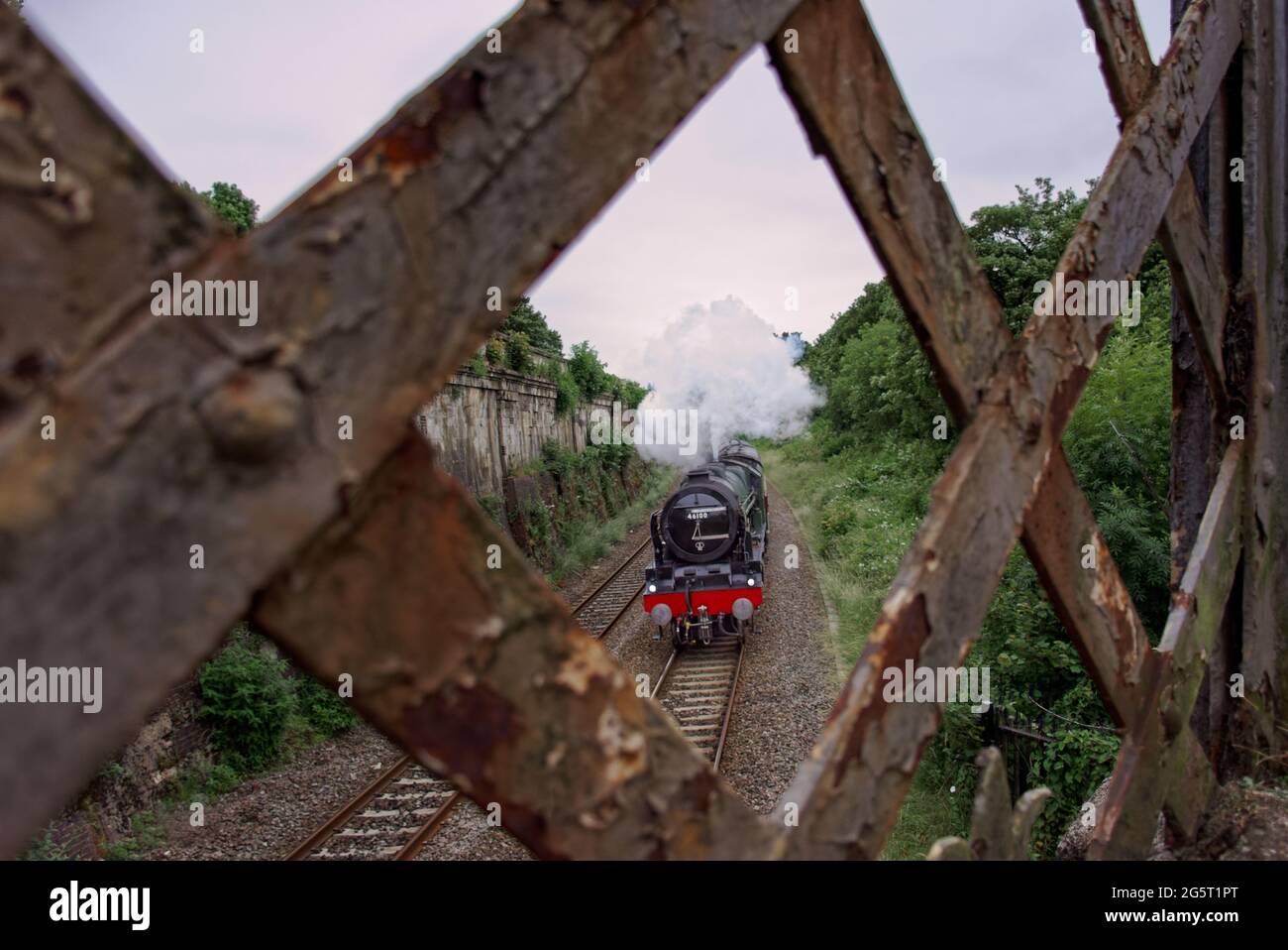 Train à vapeur encadré artistique Royal scot Banque D'Images
