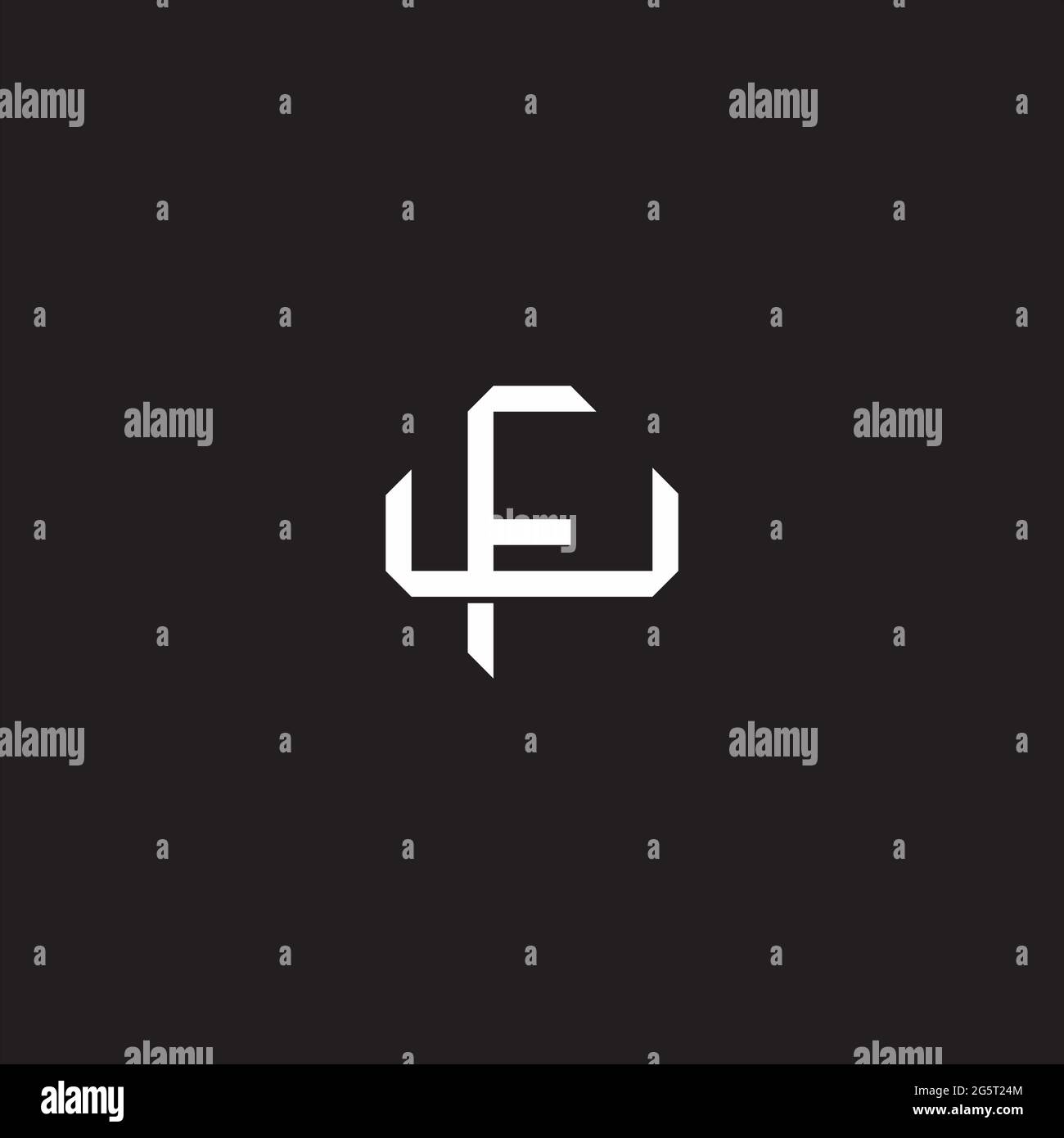 Lettre initiale se chevauchant logo de verrouillage monogramme ligne art style isolé sur fond noir modèle Illustration de Vecteur