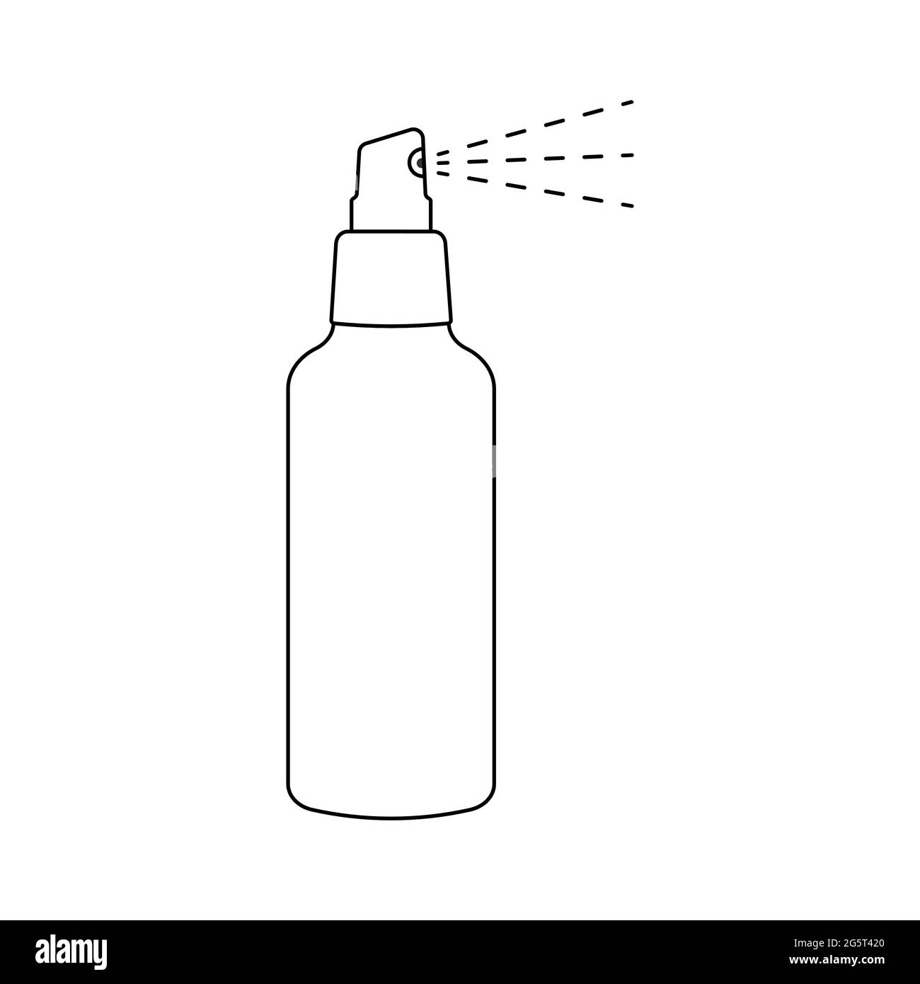 Icône de contour de pulvérisation. Aérosol nettoyant, insectifuge, crème solaire ou flacon en vaporisateur de style linéaire isolé sur fond blanc. Contour modifiable. Illustration vectorielle. Illustration de Vecteur