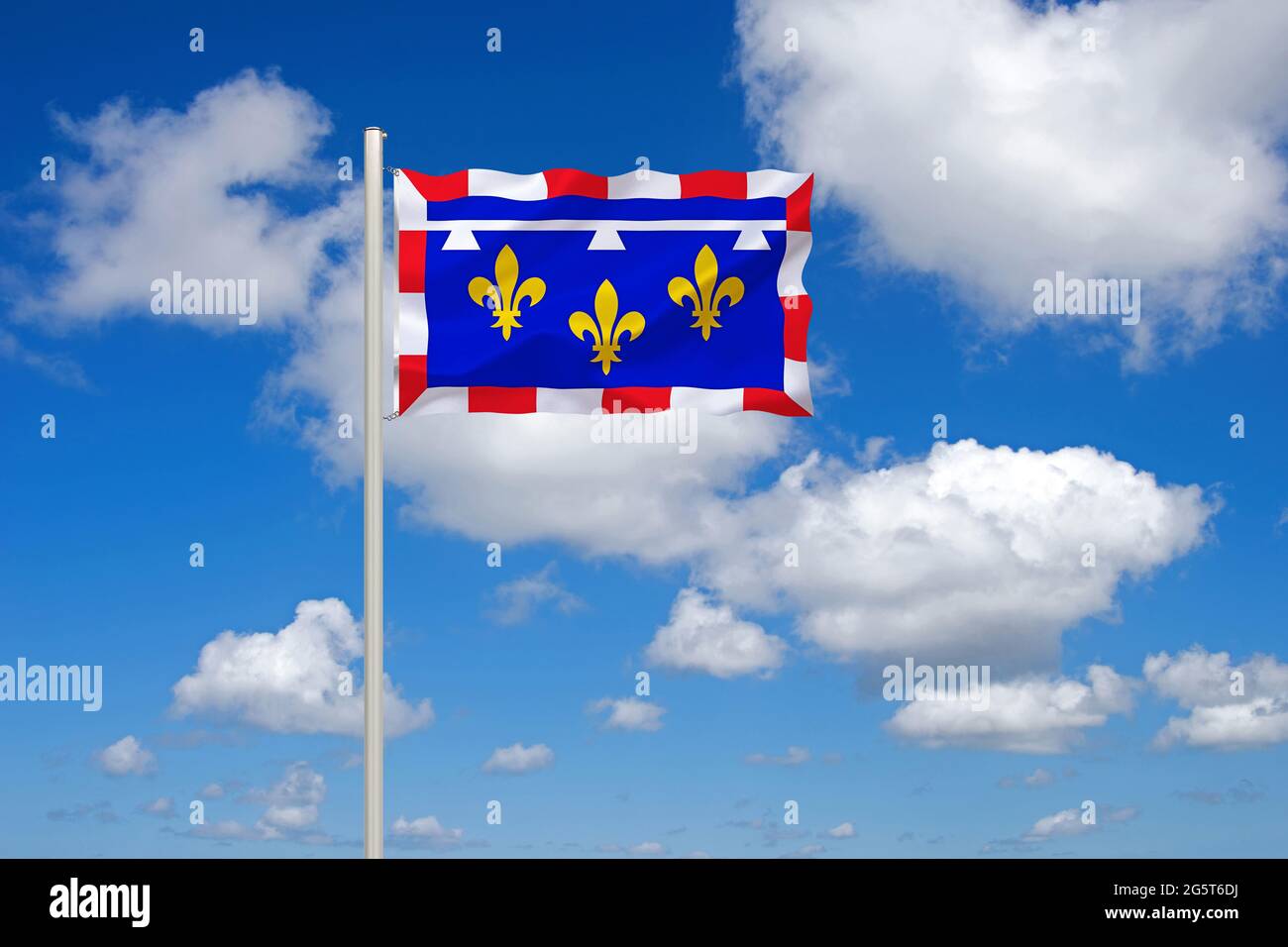 Drapeau du Centre-Val de Loire, France, Centre-Val de Loire Banque D'Images