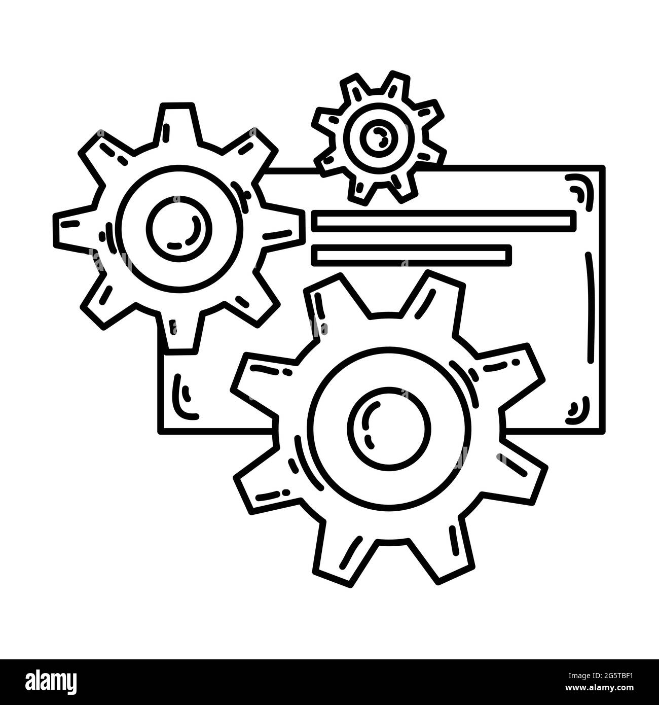 Système eCommerce. Jeu d'icônes dessinées à la main, contour noir, icône en forme de doodle, dessin d'icône en forme de vecteur. Illustration de Vecteur