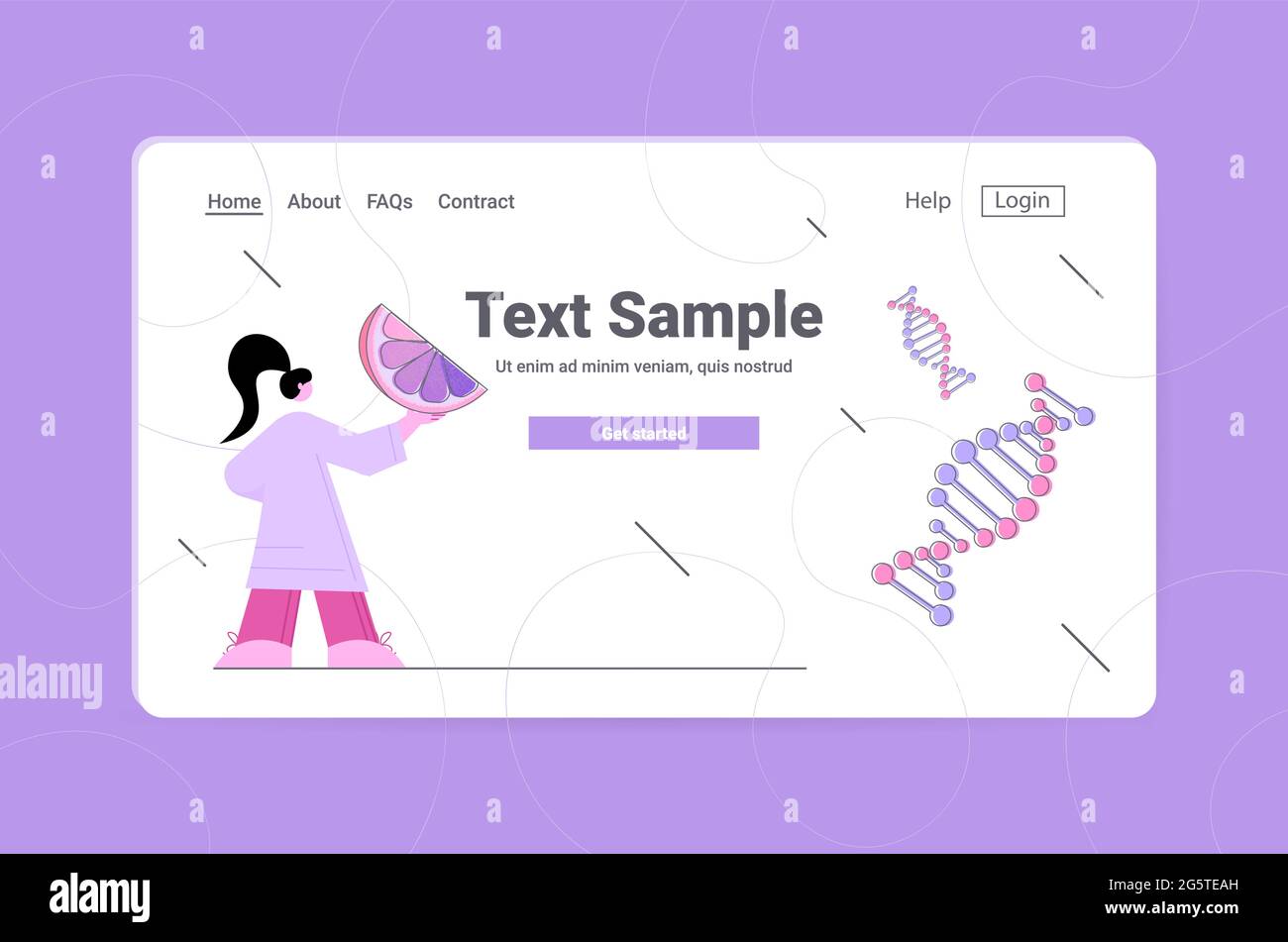 Chercheur scientifique faisant des expériences sur les fruits en laboratoire test ADN génie génétique concept de biotechnologie Illustration de Vecteur