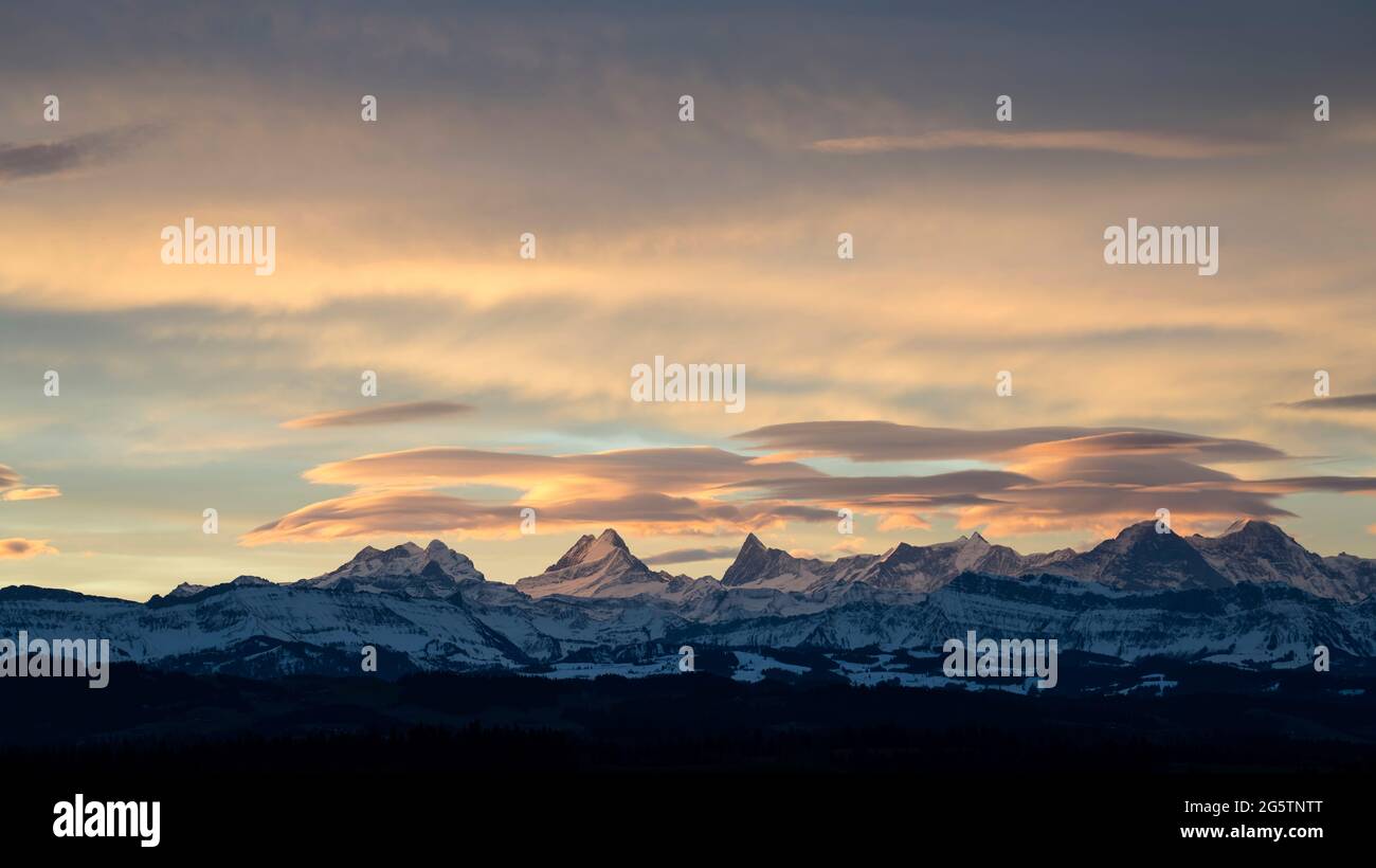 Aussicht auf das Emmental von der Lüderenalp aus in der Gem. Langnau im Emmental am 16.02.20. Foto: Markus Bolliger Banque D'Images