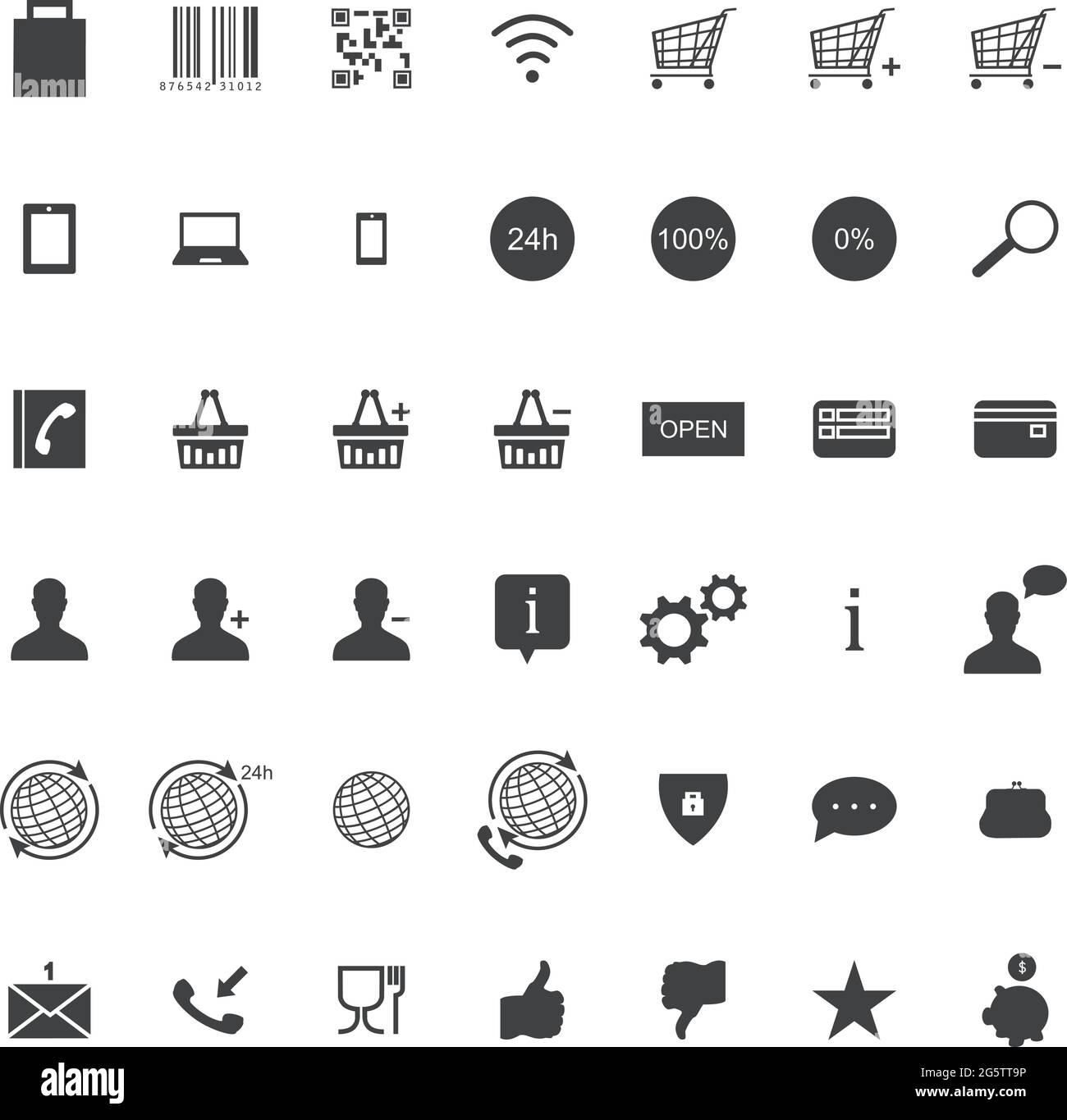 Vector web icons set - E-commerce, shopping Illustration de Vecteur