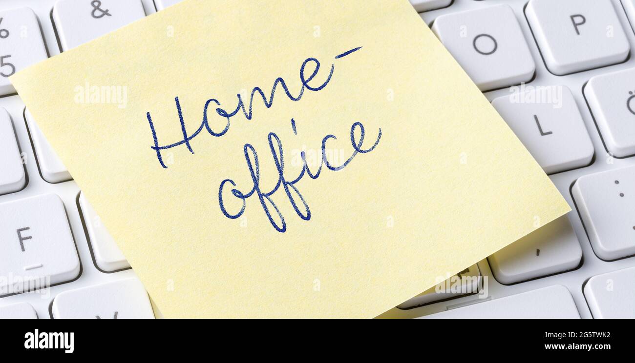 Pense-bête sur un clavier - Homeoffice Banque D'Images