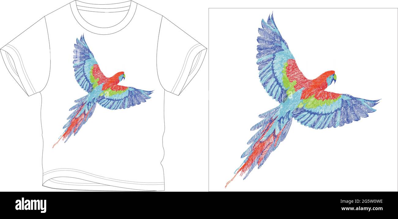 Parrot contour macaw graphique design illustration vectorielle Illustration de Vecteur
