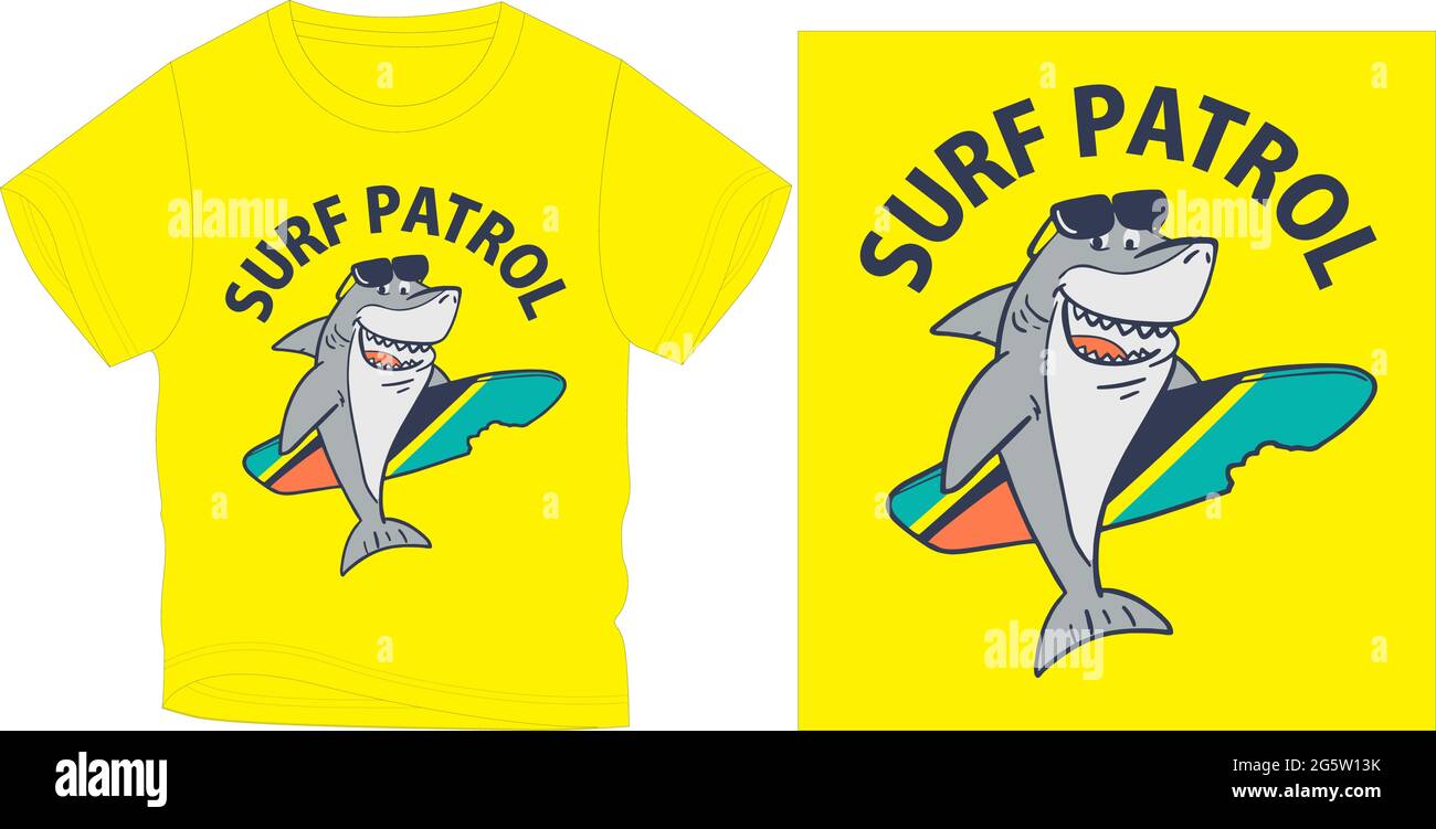 dessin vectoriel graphique de surf patrol shark Illustration de Vecteur