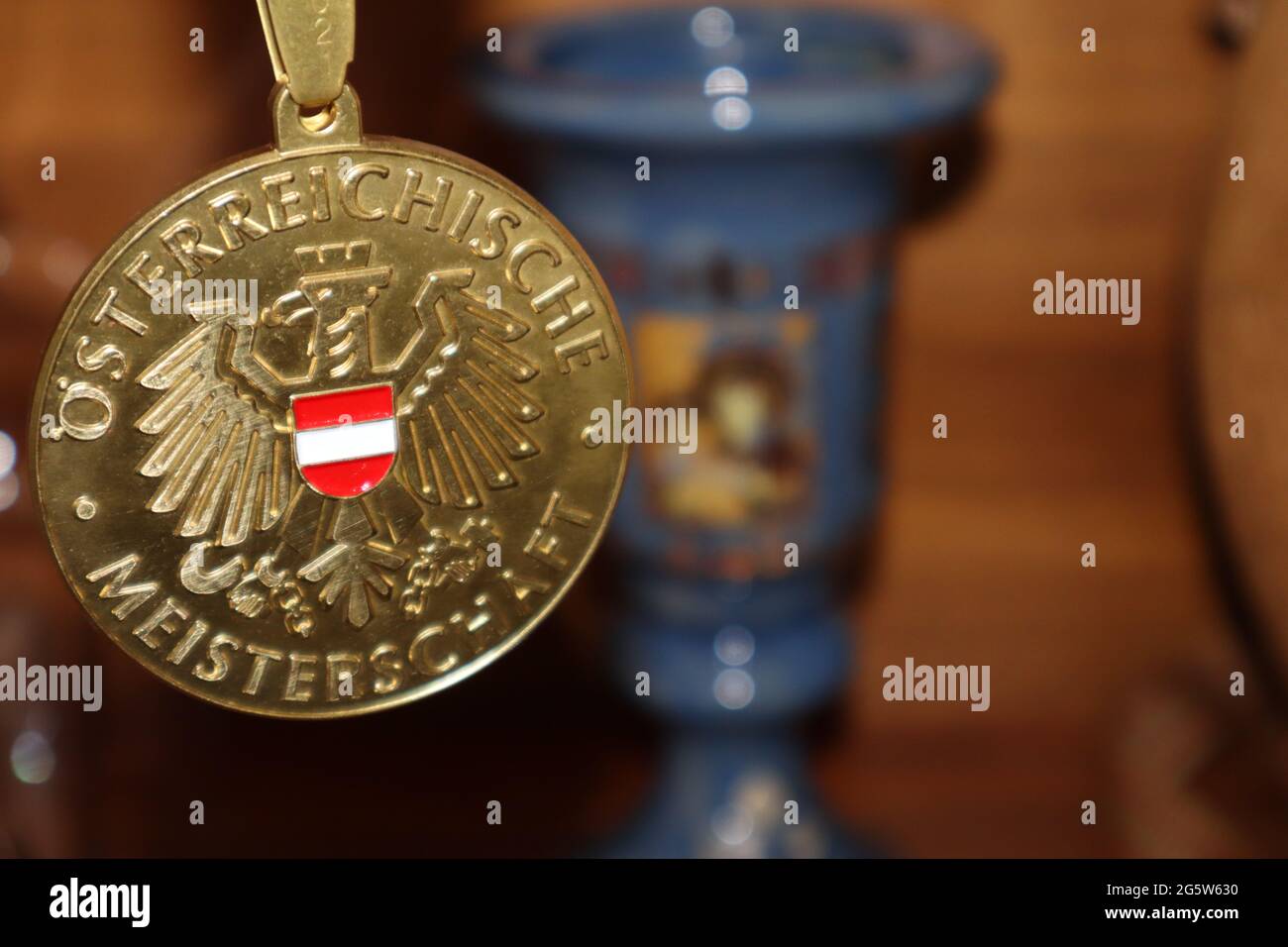 Médaille d'or de WAKO Austrian ChampionChip en kickboxing. Banque D'Images