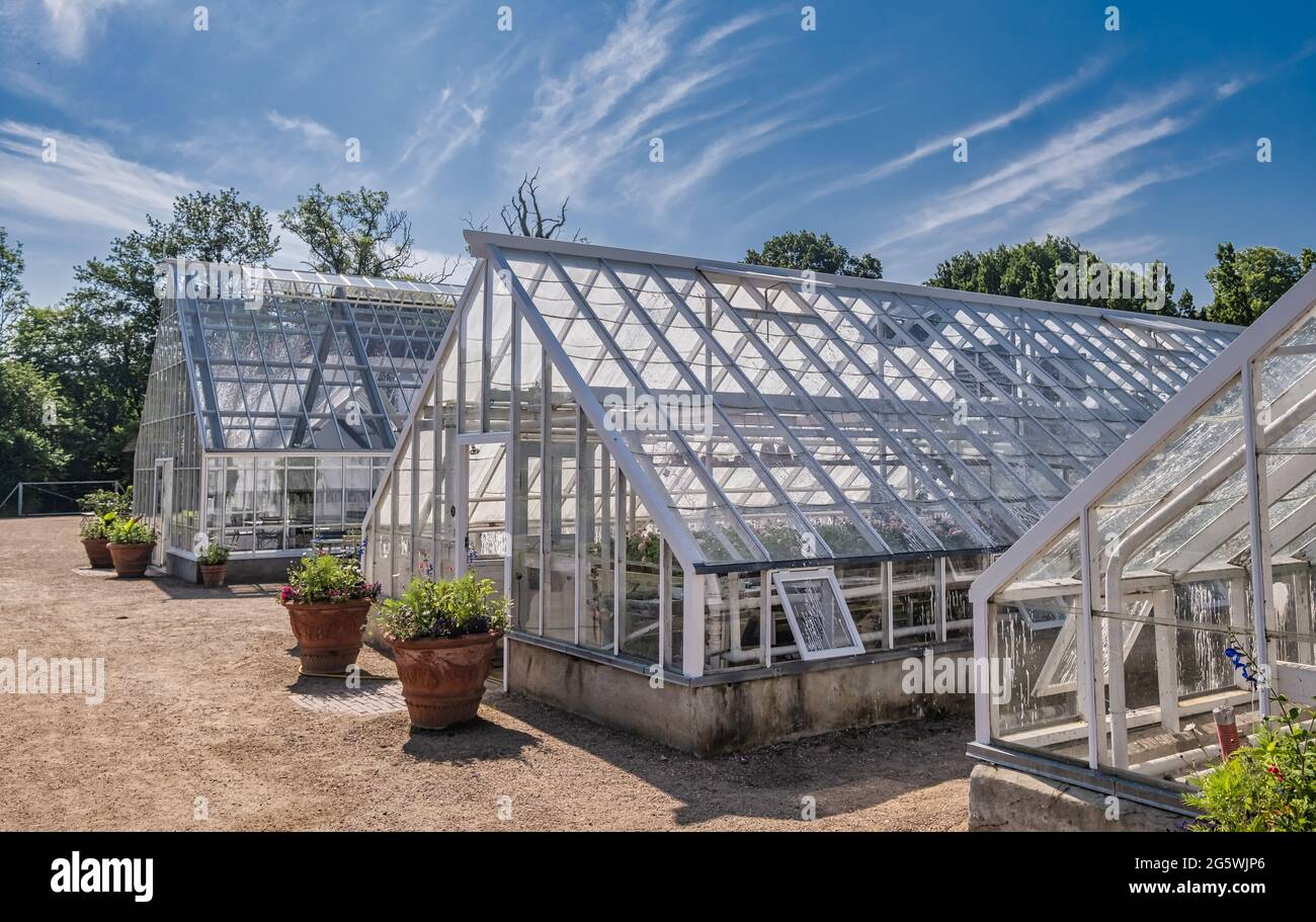 Jardin potager au château royal des reines danoises à Graasten, Danemark Banque D'Images
