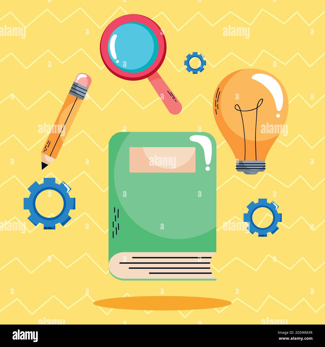 livres et icônes d'apprentissage Illustration de Vecteur