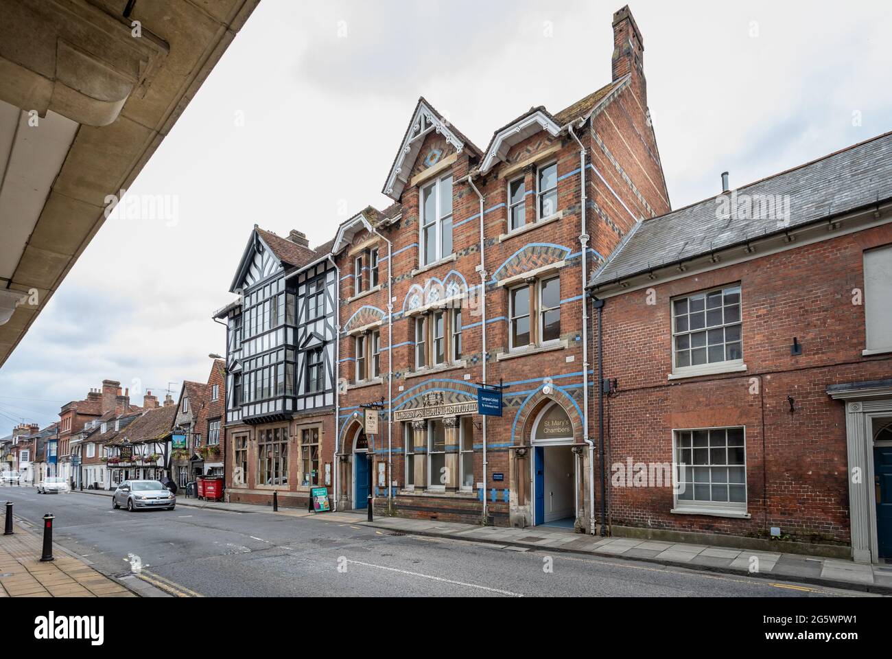 L'ancienne institution littéraire et scientifique bâtissant New Street, Salisbury, Wiltshire, Royaume-Uni, le 29 juin 2021 Banque D'Images