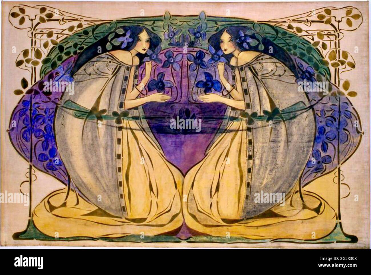 Œuvres d'art de Frances Macdonald MacNair - Printemps Banque D'Images