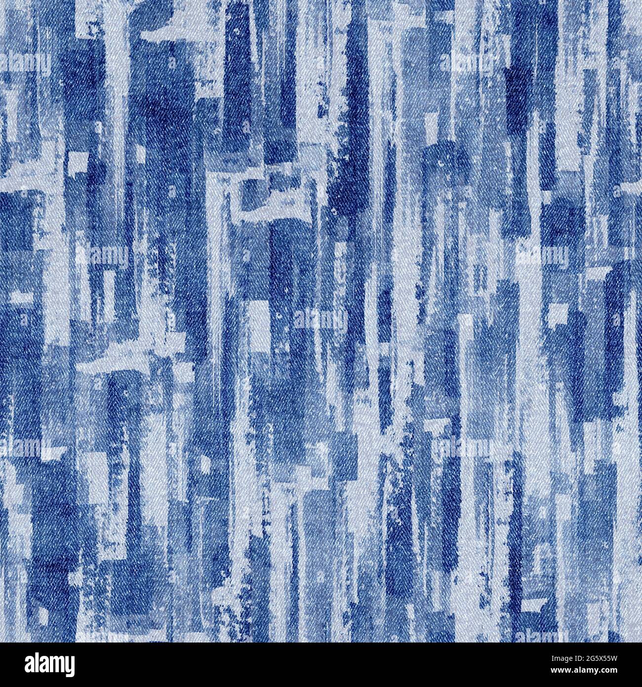 Arrière-plan de la mode jeans. Motif texturé sans couture bleu denim grunge  avec rayures aquarelle. Tissu textile texture coton Photo Stock - Alamy