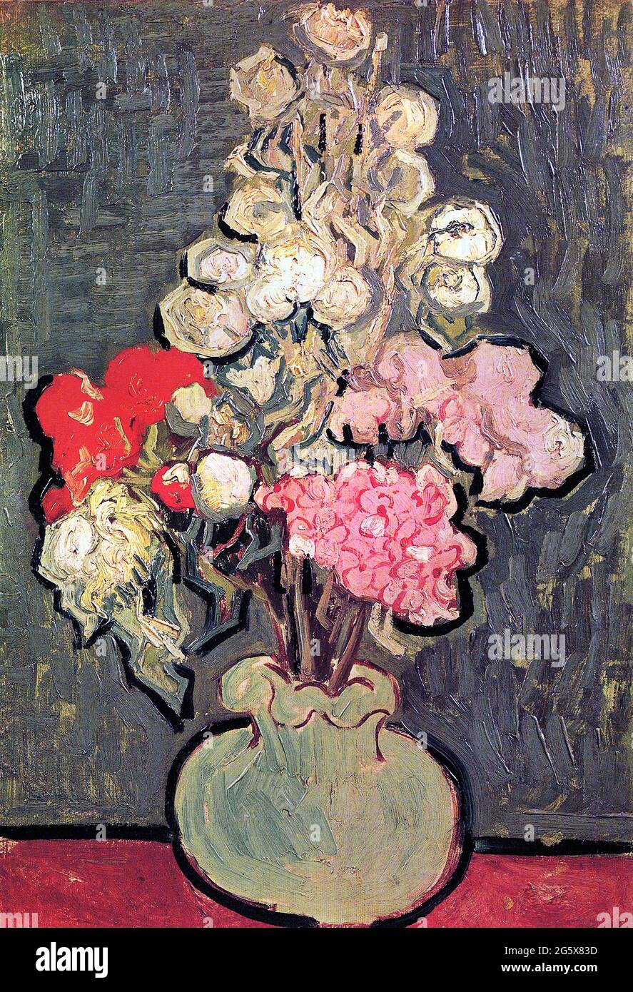 Vase avec Rose Melhes par Vincent Van Gogh 1890. Musée Van Gogh à Amsterdam, pays-Bas Banque D'Images