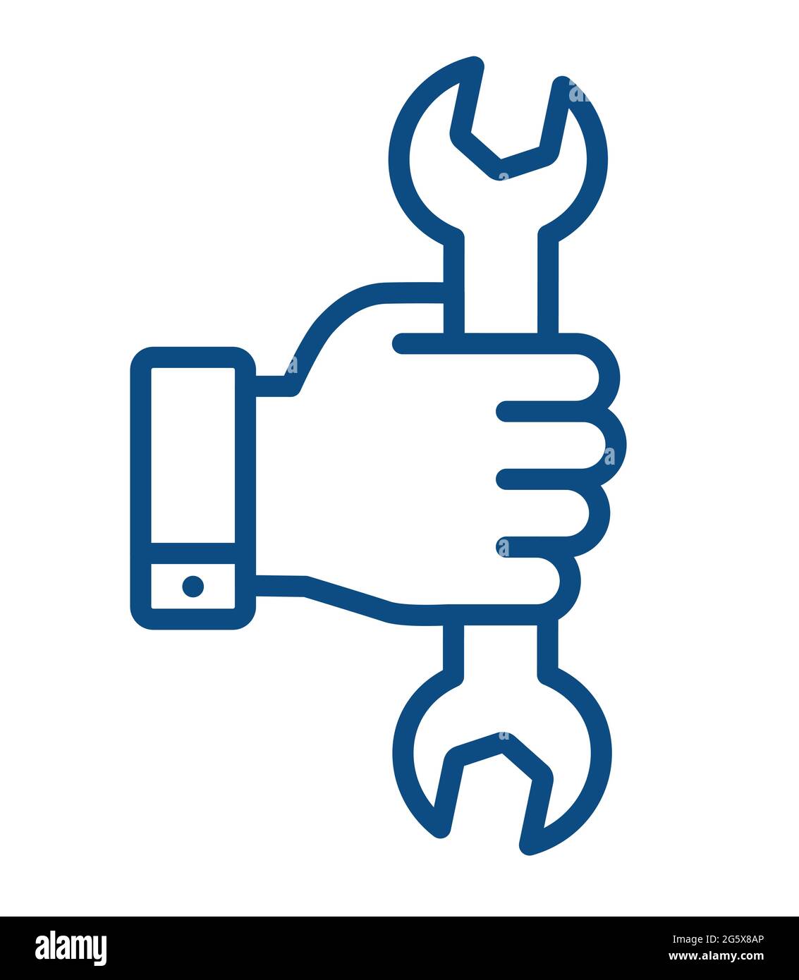 Symbole de la clé à main pour la réparation ou l'entretien icône d'illustration vectorielle Illustration de Vecteur