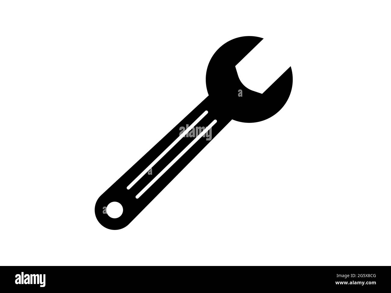 Symbole d'outil clé pour l'icône d'illustration du vecteur de réparation ou d'entretien Illustration de Vecteur
