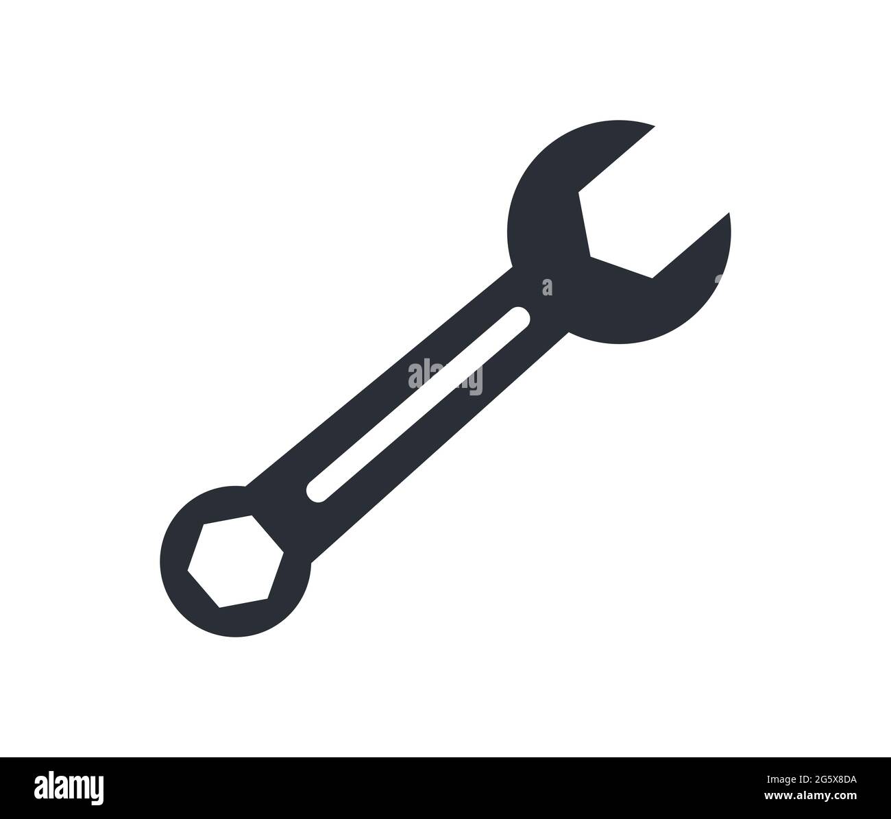 Symbole d'outil clé pour réparation mécanique et icône d'illustration vectorielle d'entretien Illustration de Vecteur