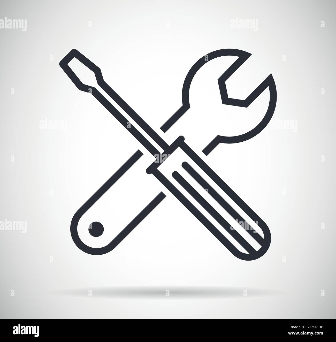 Icône de vecteur de maintenance avec tournevis et clé pour symbole de réparation ou de construction Illustration de Vecteur