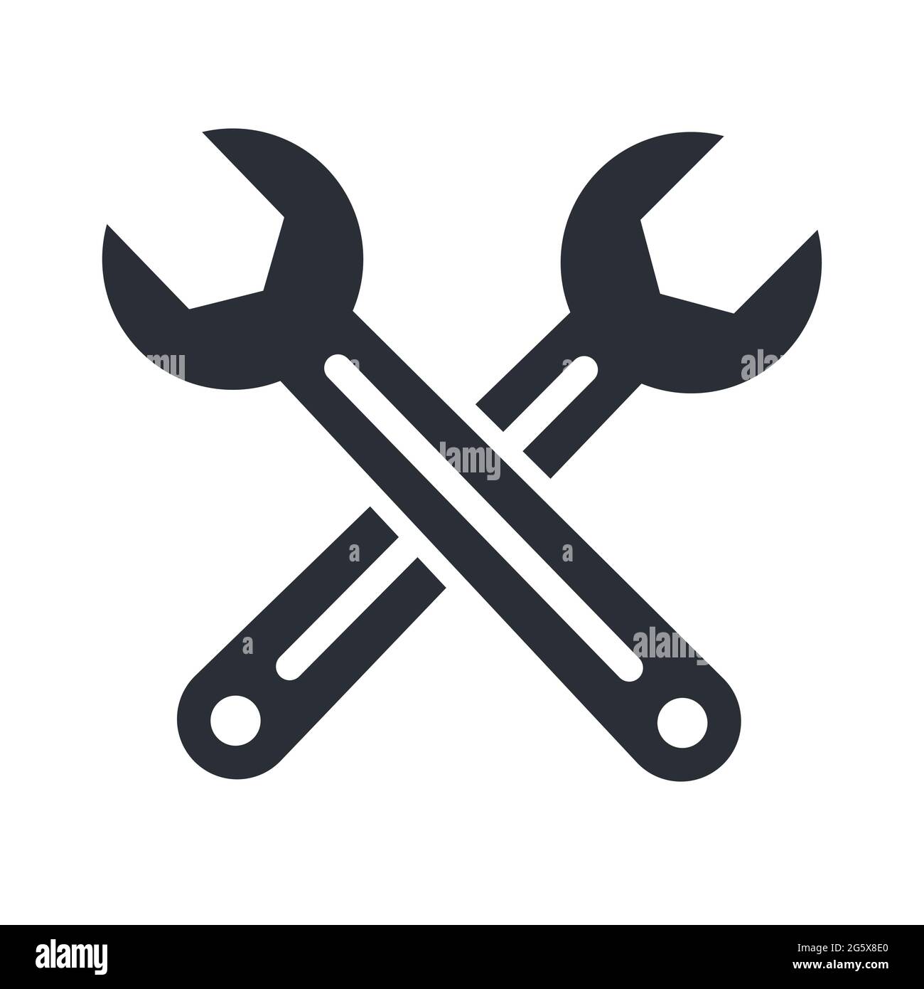 Deux outils de quincaillerie pour réparation et entretien icône d'illustration vectorielle Illustration de Vecteur
