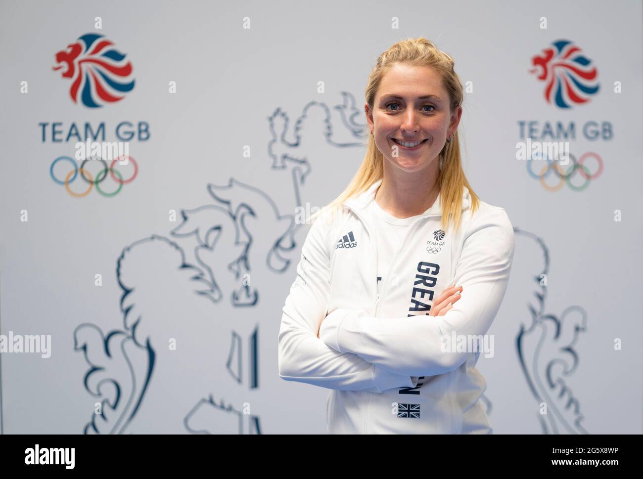 Laura Kenny lors d'une séance de kitout pour les Jeux Olympiques de Tokyo 2020 au Birmingham NEC, Royaume-Uni. Date de la photo: Mercredi 30 juin 2021. Banque D'Images