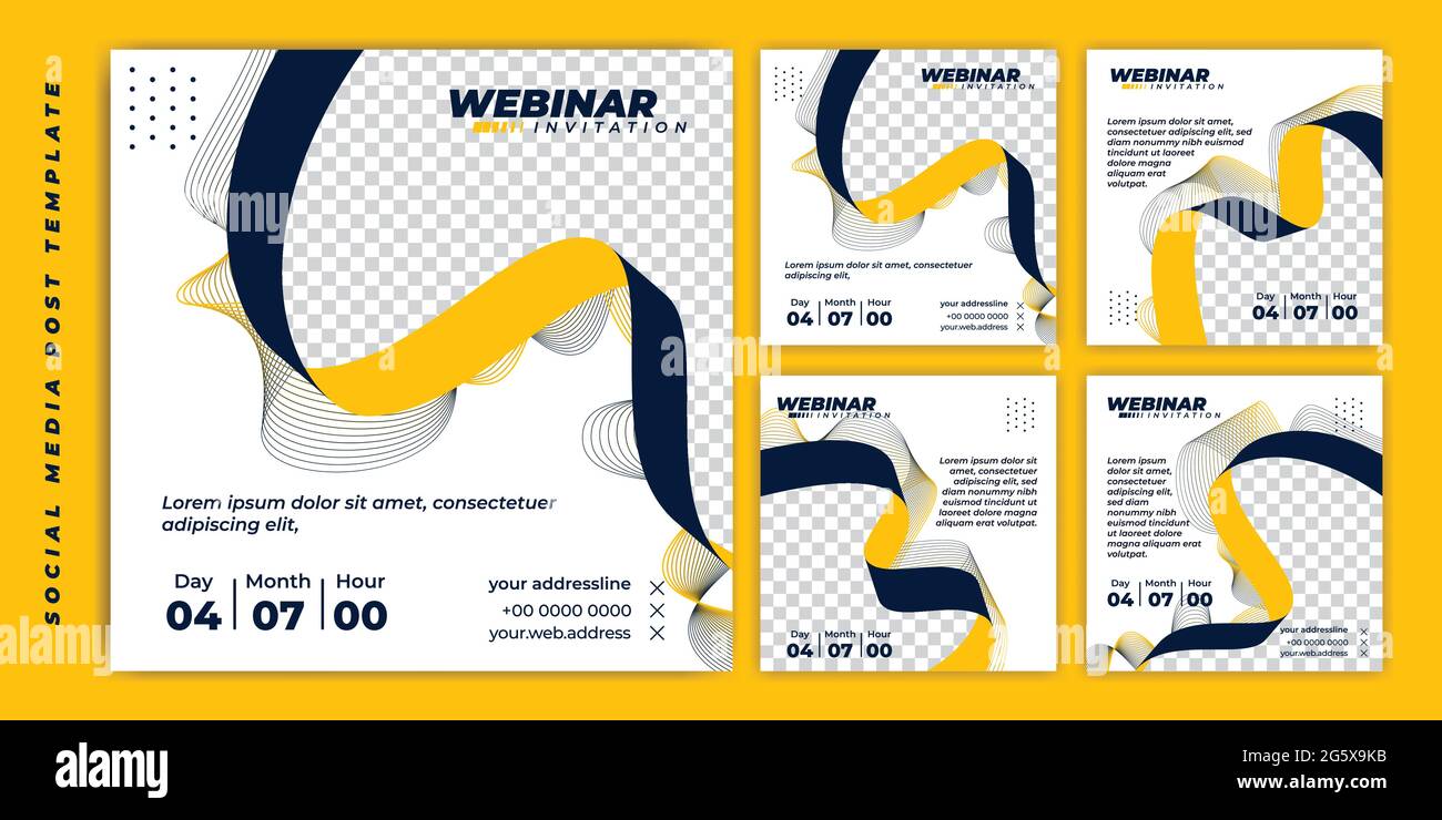 Modèle de post sur les médias sociaux avec design de ruban volant. Bon modèle pour la conception de publicité en ligne. Illustration de Vecteur