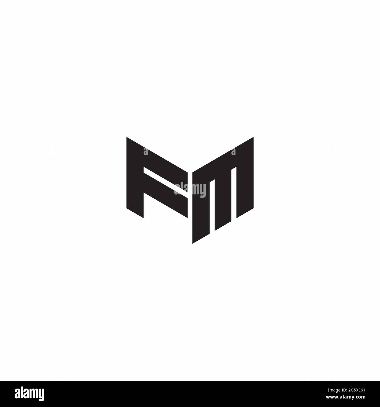 Lettre de logo Monogram modèle de conception initiale isolé sur fond blanc Illustration de Vecteur
