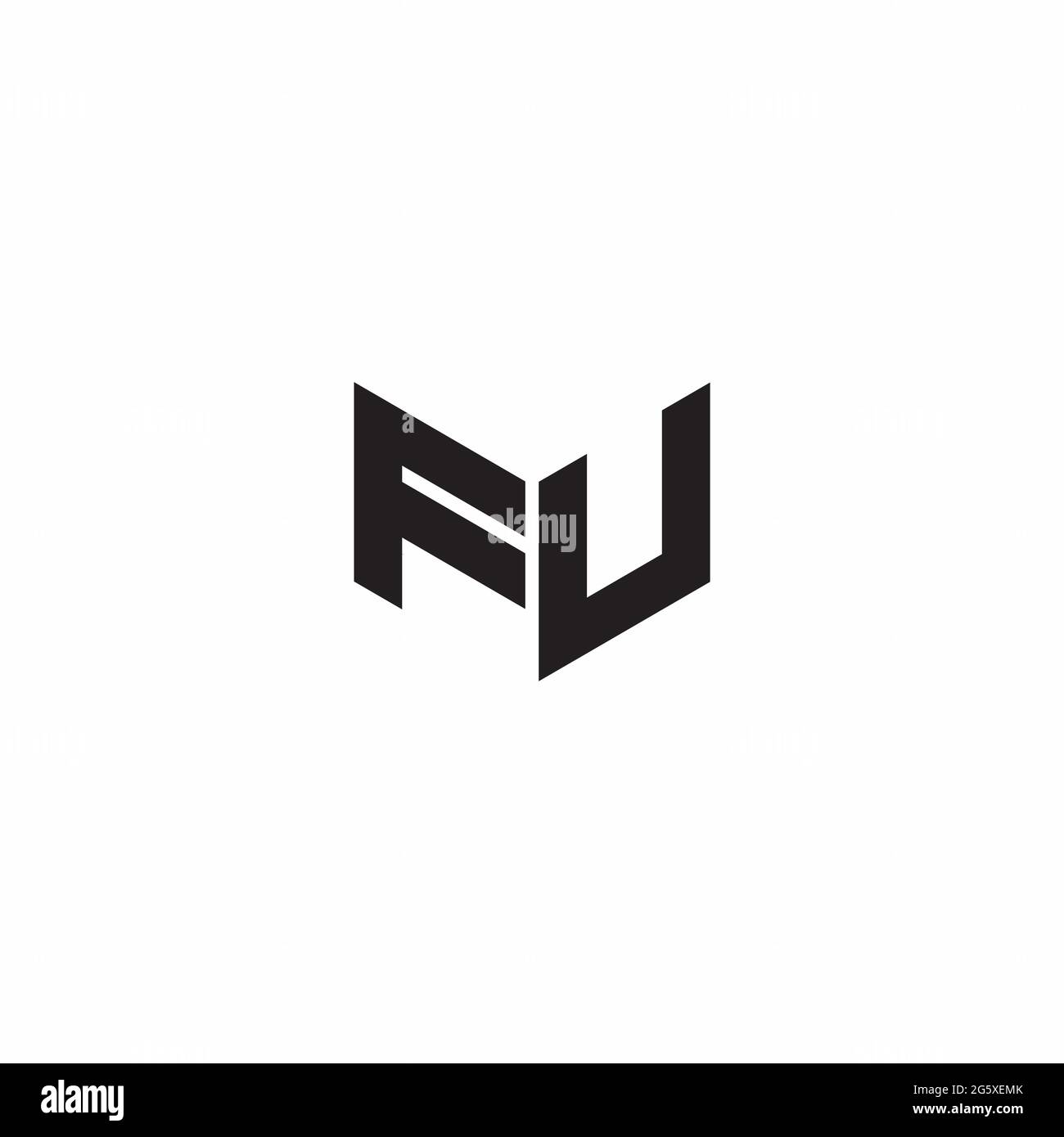 Lettre de logo Monogram modèle de conception initiale isolé sur fond blanc Illustration de Vecteur