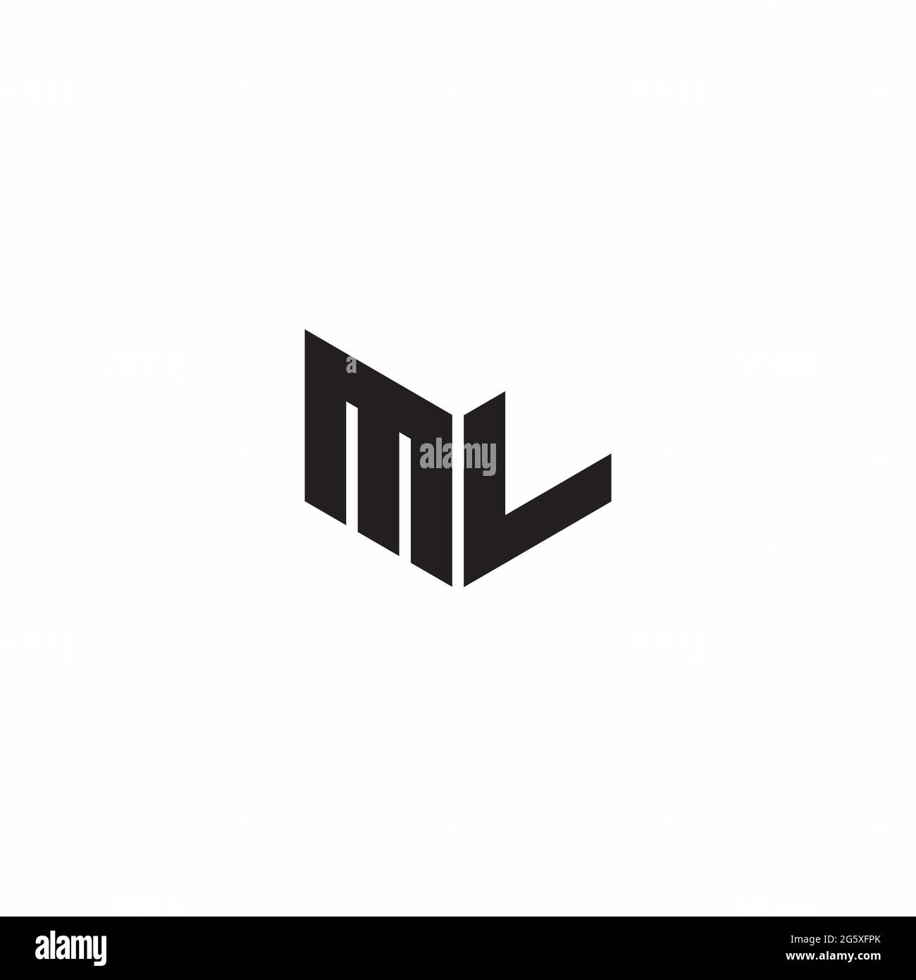 Lettre de logo Monogram modèle de conception initiale isolé sur fond blanc Illustration de Vecteur
