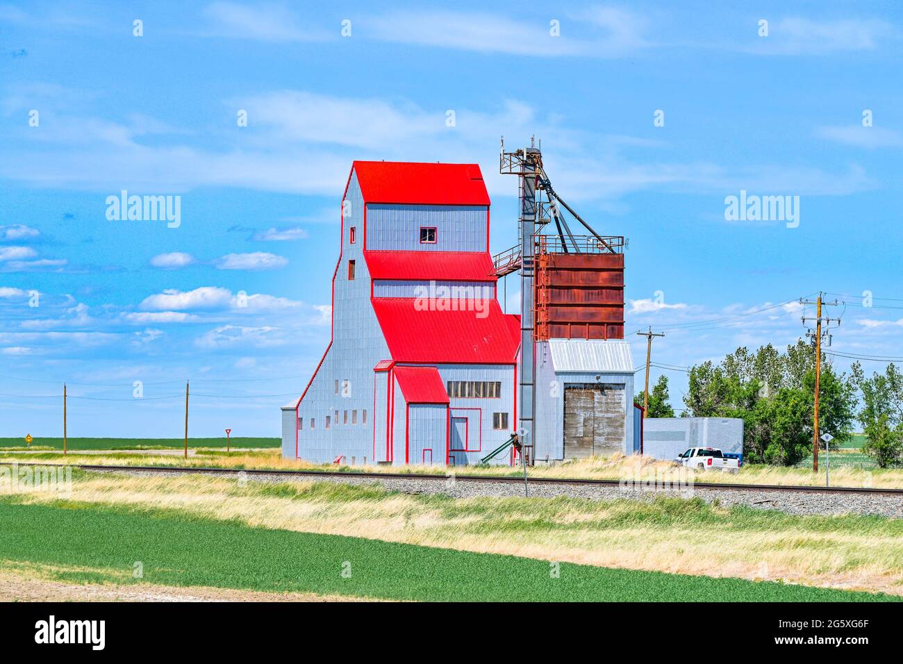 Élévateur de semences, barons, Alberta, Canada Banque D'Images