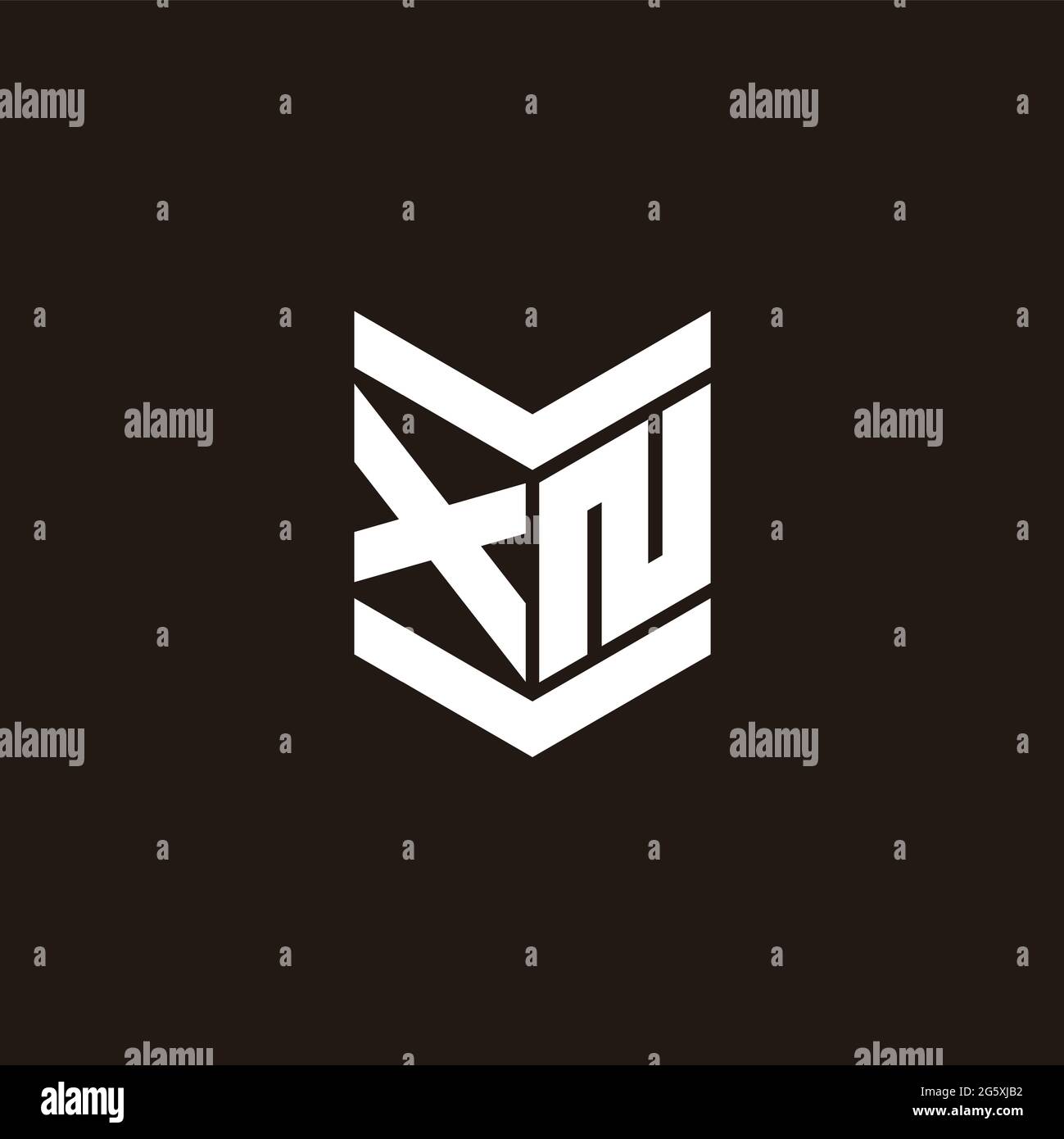 Monogramme avec emblème de style isolé sur fond noir Illustration de Vecteur
