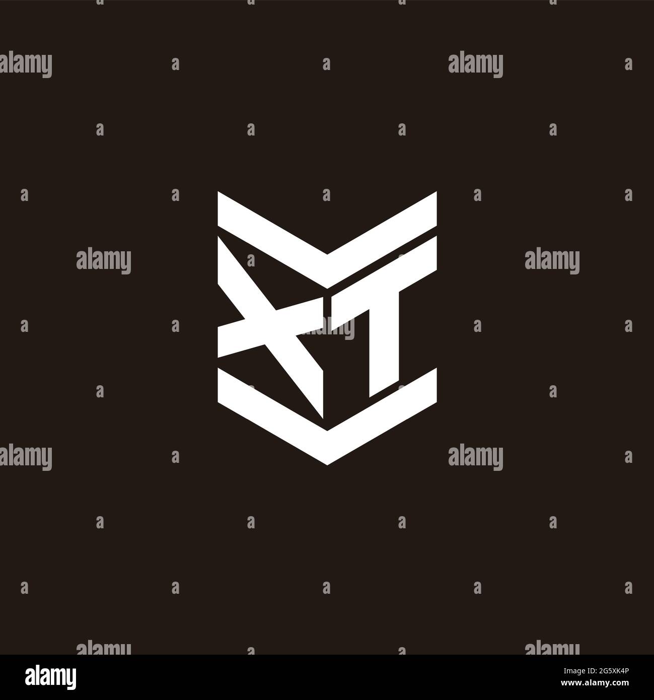 Monogramme avec emblème de style isolé sur fond noir Illustration de Vecteur
