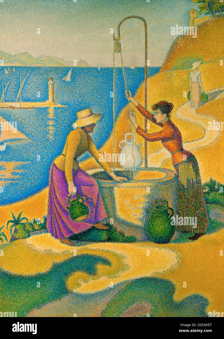 Oeuvre de Paul Signac intitulée femmes au puits - femmes au puits - 1892 Banque D'Images