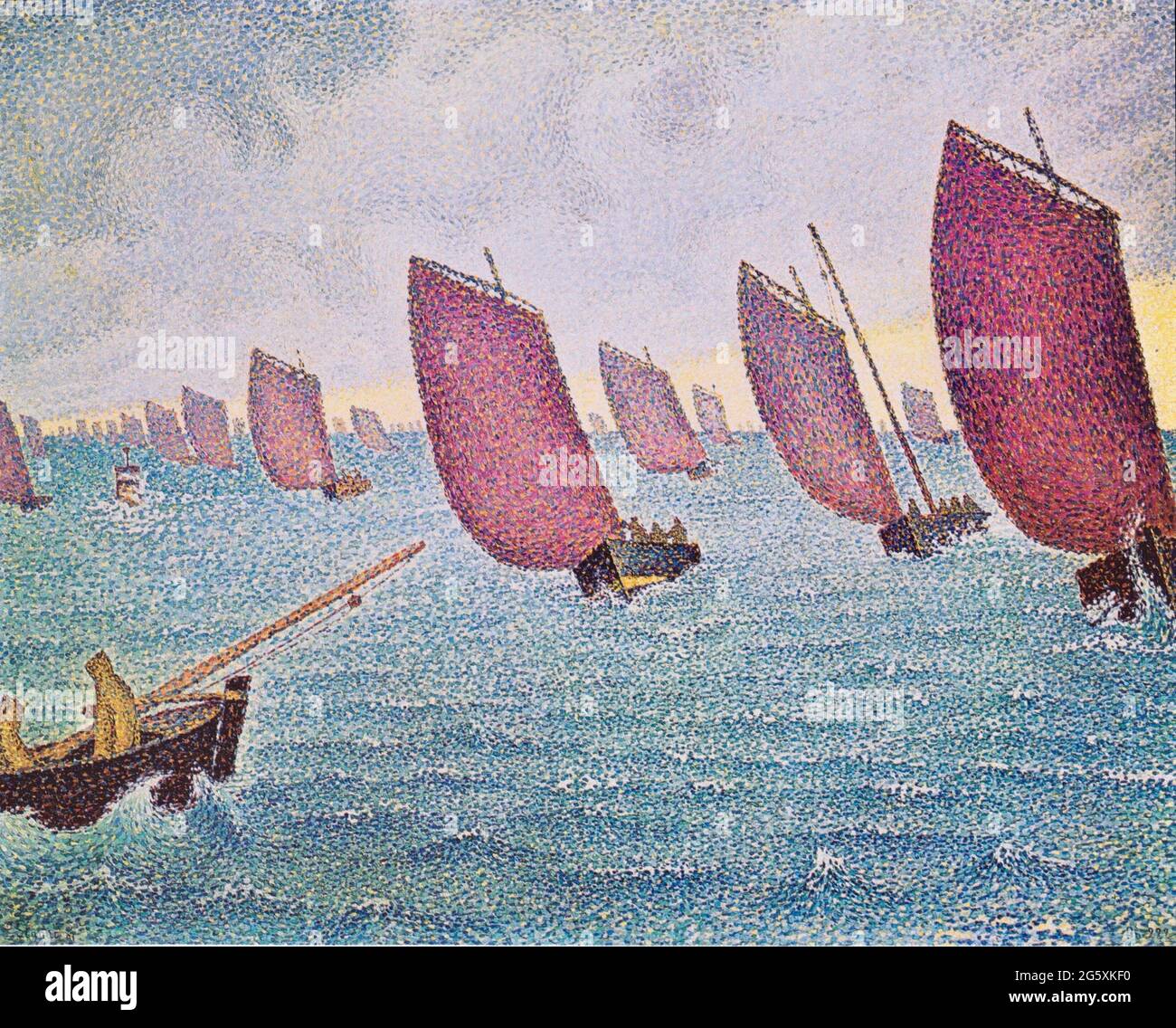 Oeuvre de Paul Signac intitulée Regatta in Concarneau. Banque D'Images