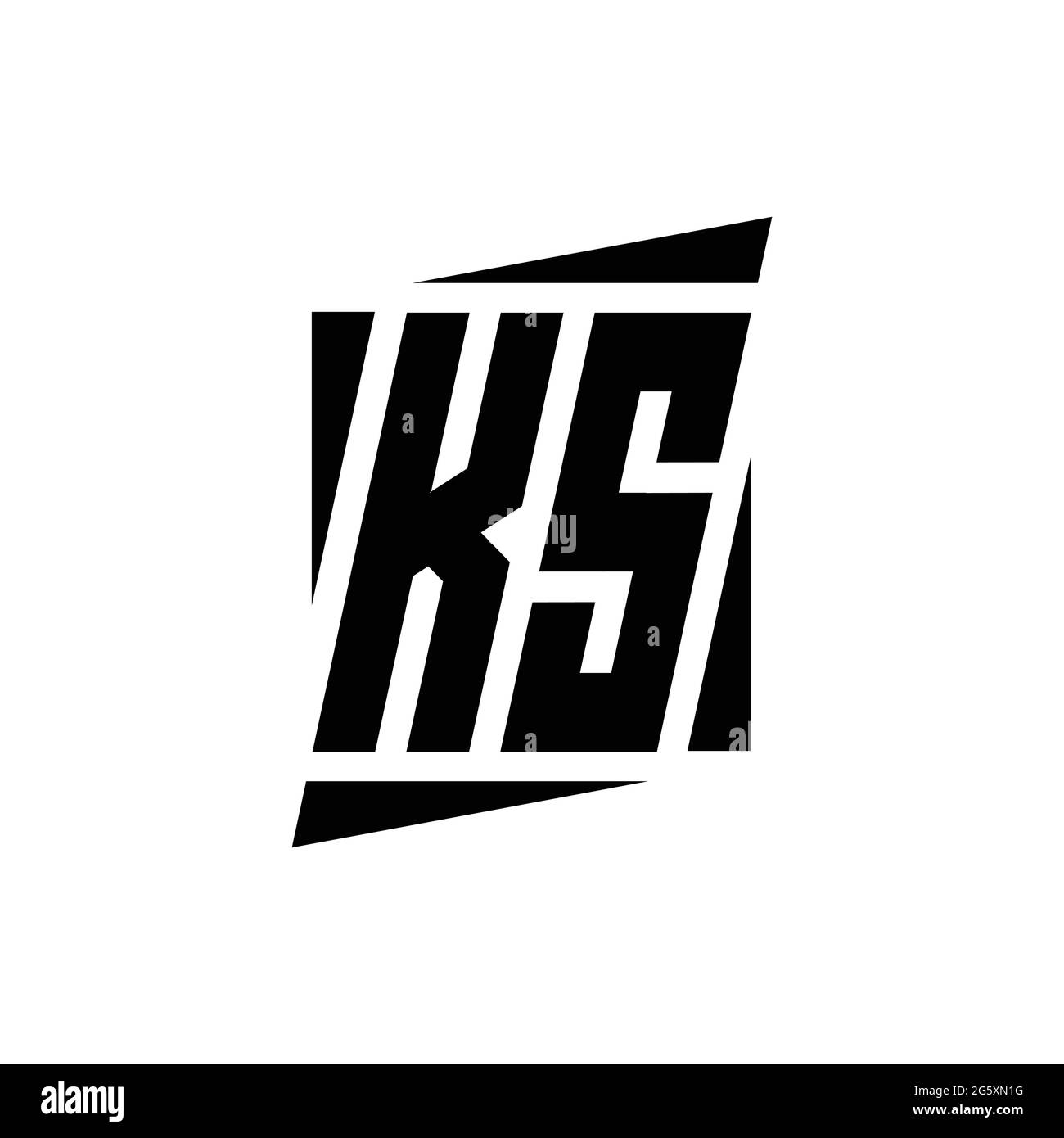 Monogramme KS logo avec modèle de conception de style moderne isolé sur fond blanc Illustration de Vecteur