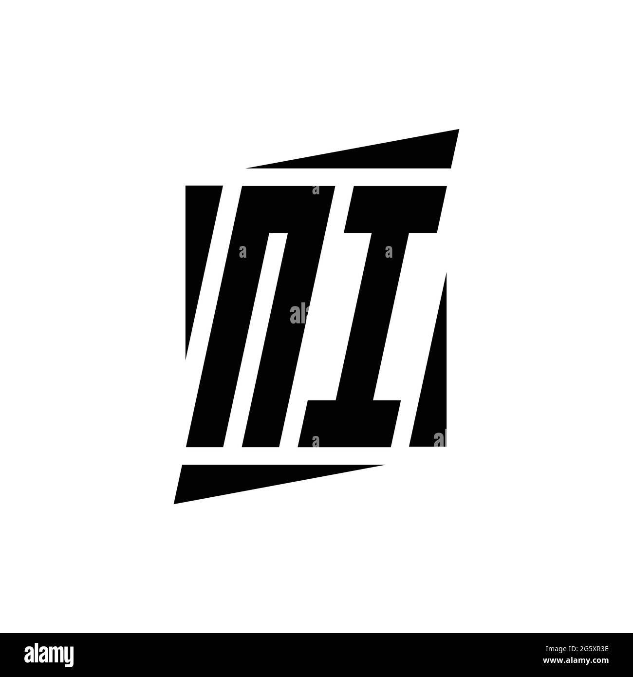 MONOGRAMME NI logo avec modèle de conception de style moderne isolé sur fond blanc Illustration de Vecteur