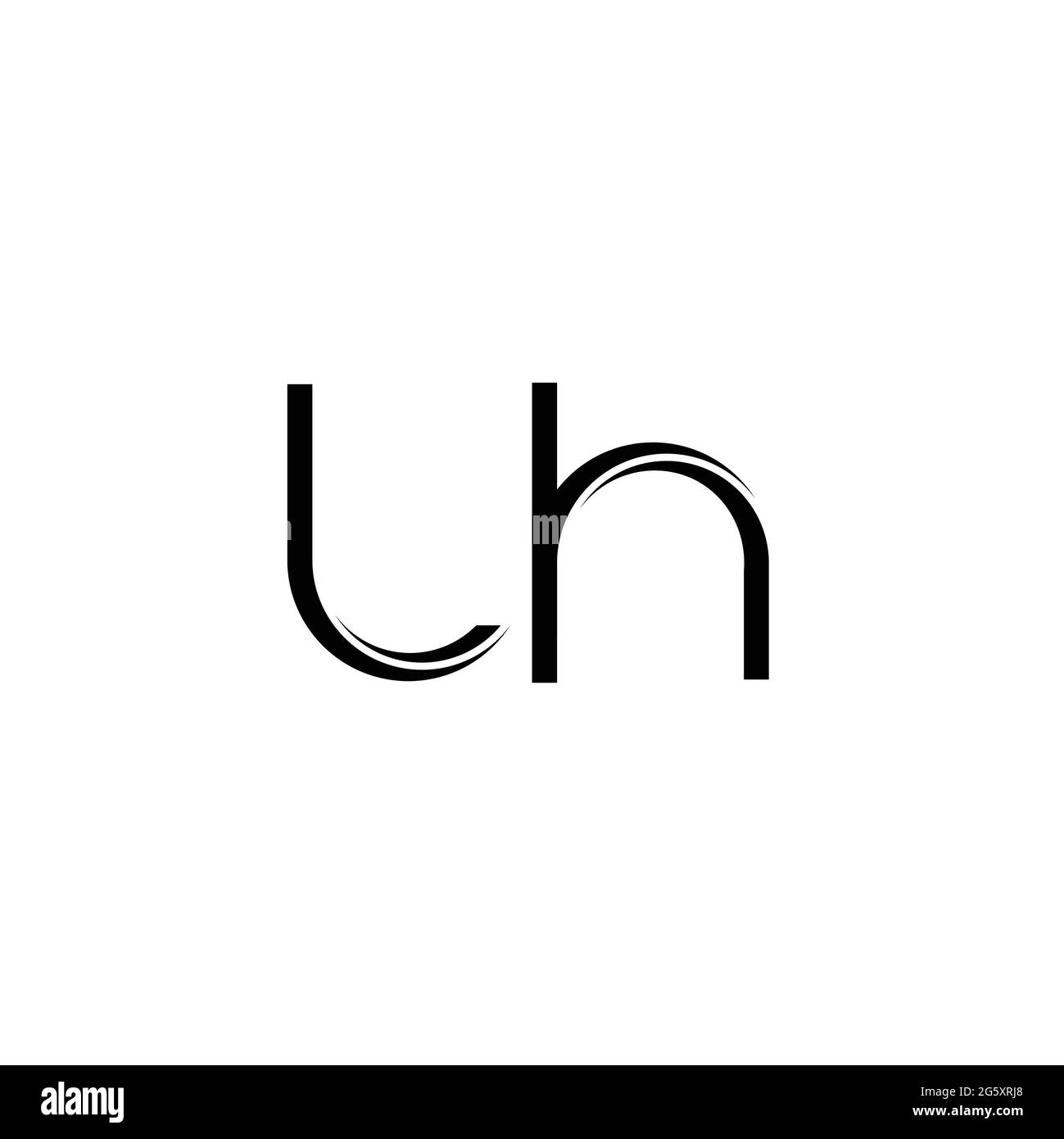 Monogramme LH logo avec modèle de conception moderne à coin arrondi isolé sur fond blanc Illustration de Vecteur