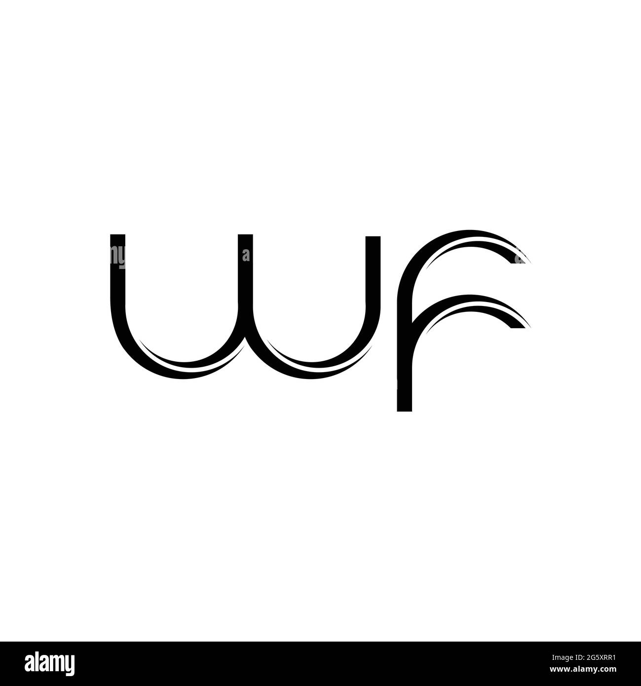 Logo WF monogramme avec gabarit de conception moderne arrondi en tranches isolé sur fond blanc Illustration de Vecteur