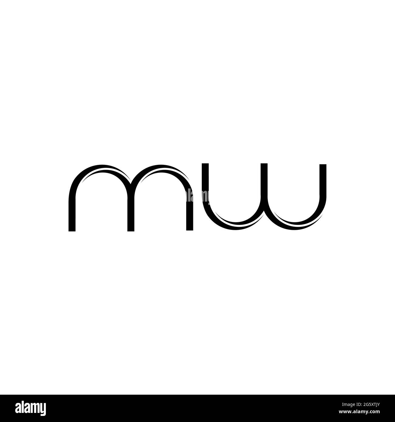 Monogramme MW logo avec modèle de design moderne à bords arrondis et isolé sur fond blanc Illustration de Vecteur