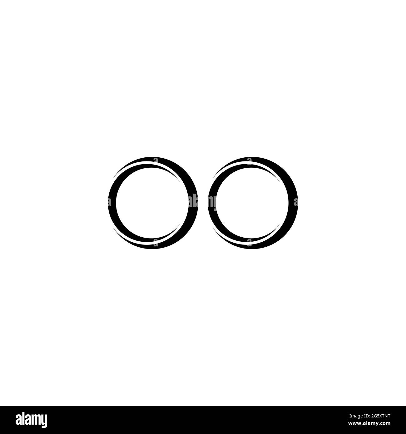 OO logo monogramme avec un modèle de design moderne à bords arrondis, isolé sur fond blanc Illustration de Vecteur