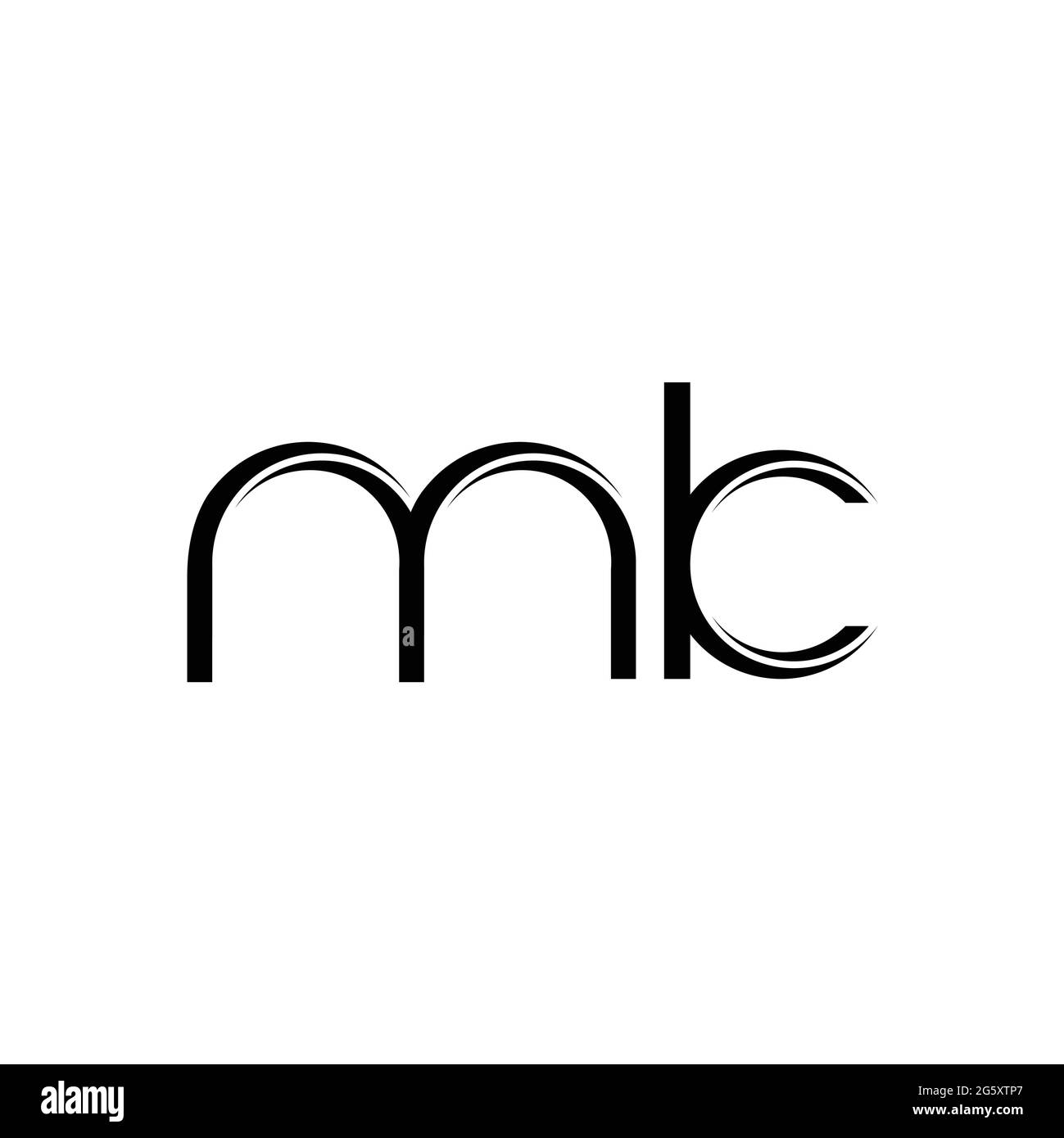 Monogramme MK logo avec gabarit de conception moderne arrondi en tranches isolé sur fond blanc Illustration de Vecteur