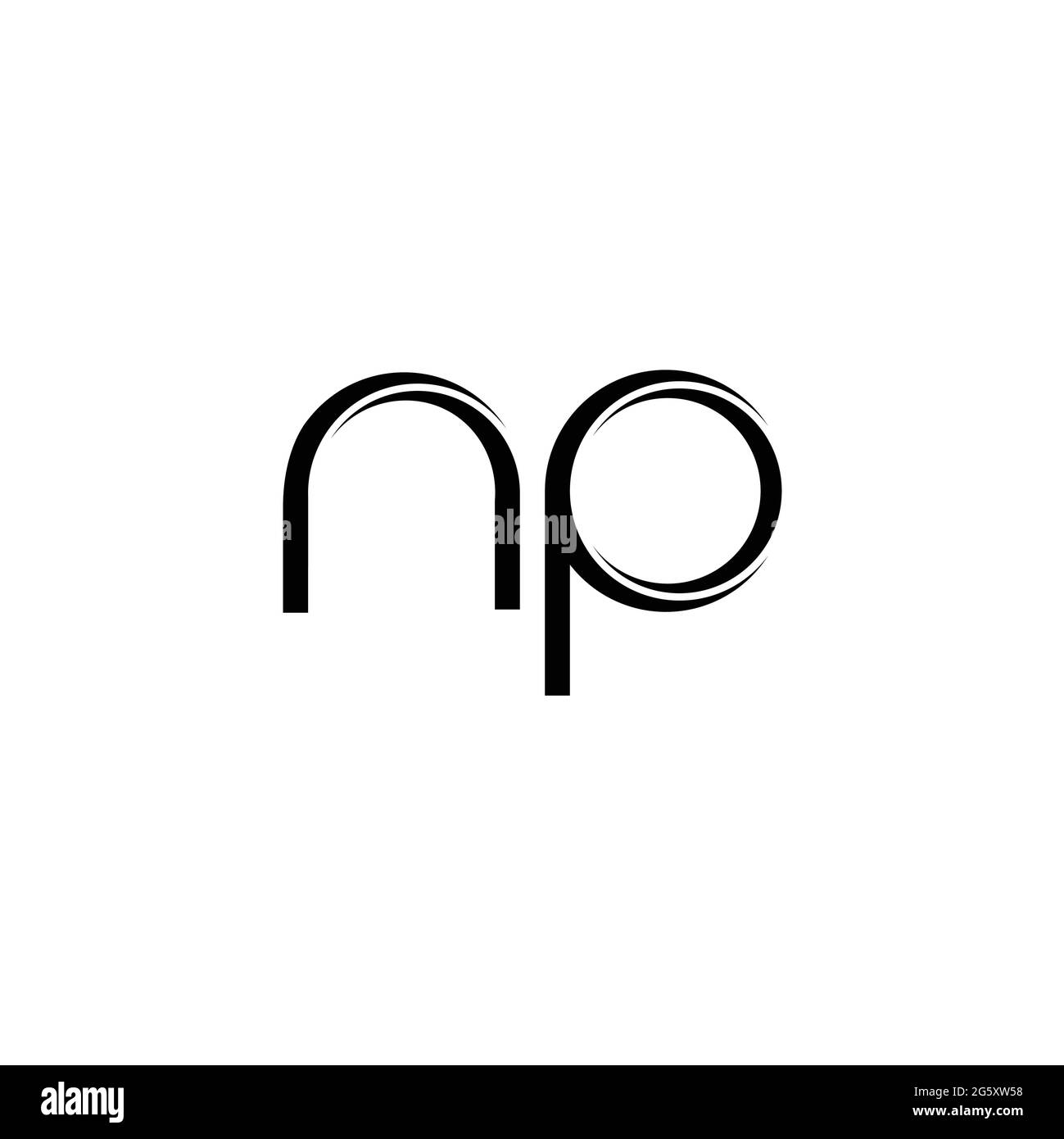 Monogramme NP logo avec modèle de conception moderne à bords arrondis, isolé sur fond blanc Illustration de Vecteur