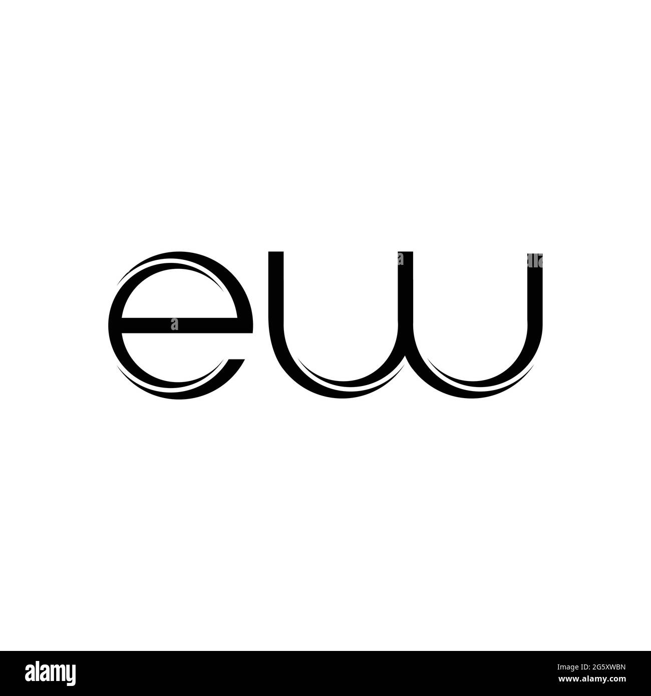 Monogramme EW logo avec gabarit de conception moderne arrondi par tranche isolé sur fond blanc Illustration de Vecteur