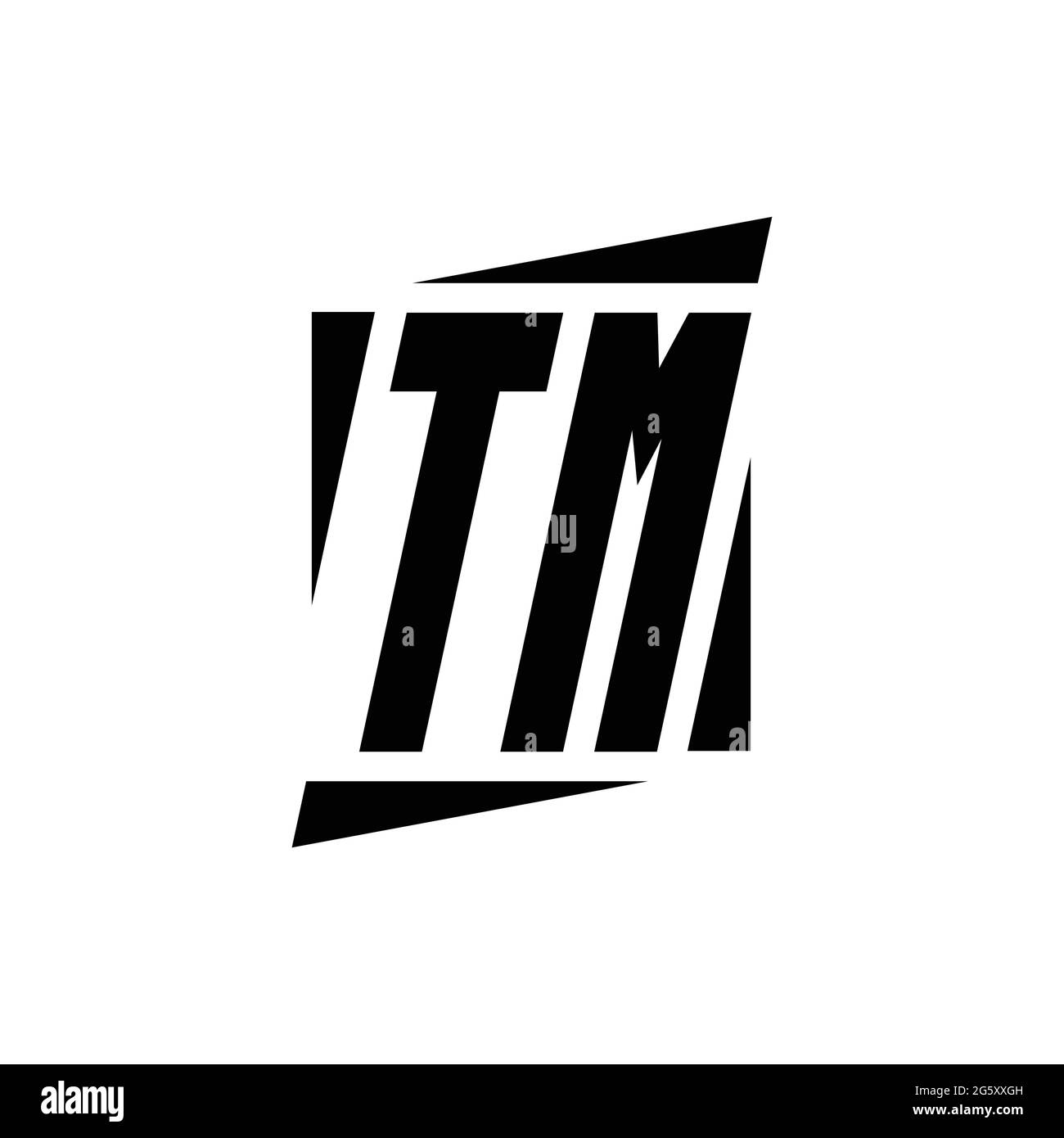 TM logo monogramme avec modèle de conception moderne isolé sur fond blanc Illustration de Vecteur