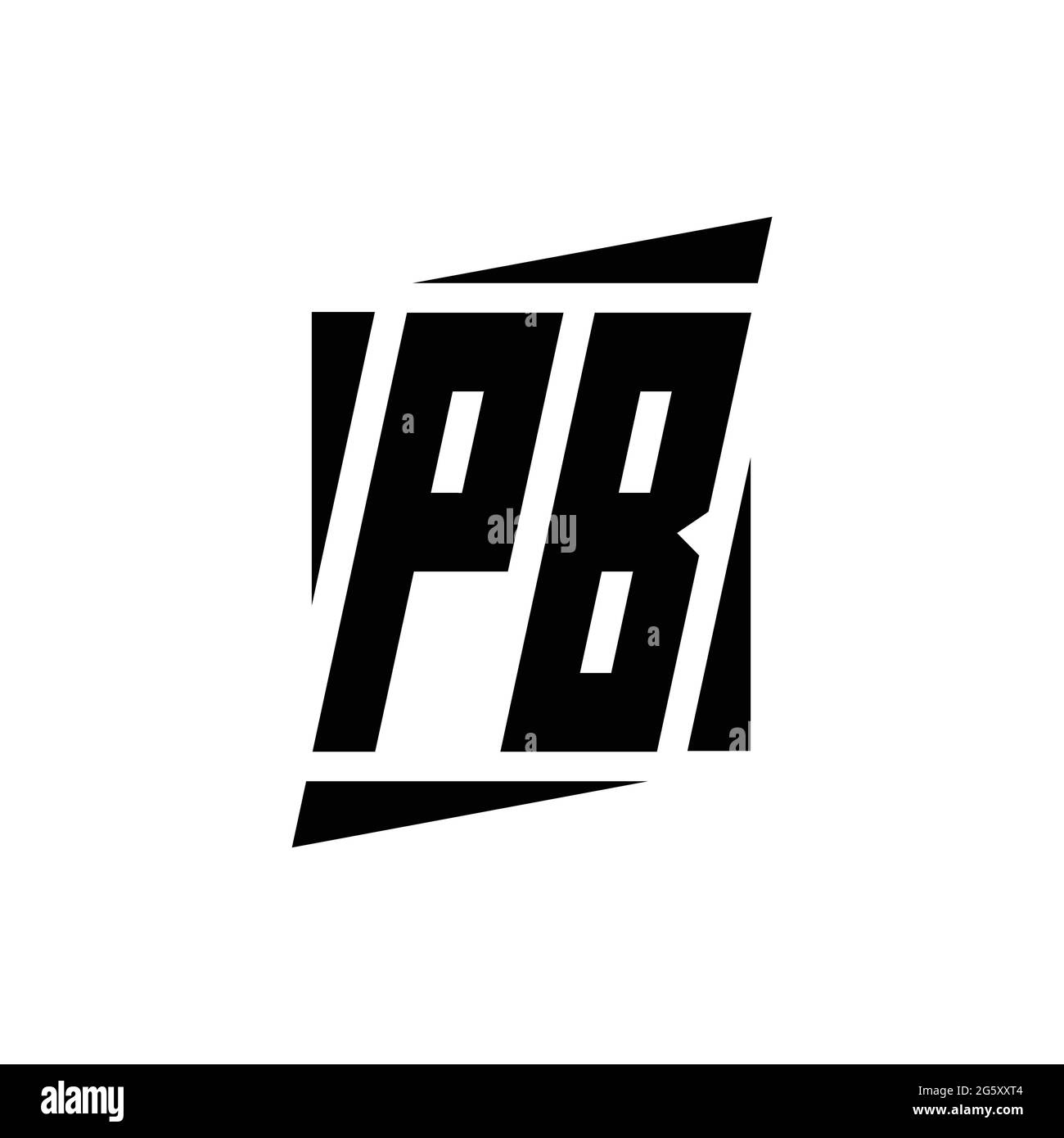 Monogramme PB logo avec modèle de conception de style moderne isolé sur fond blanc Illustration de Vecteur