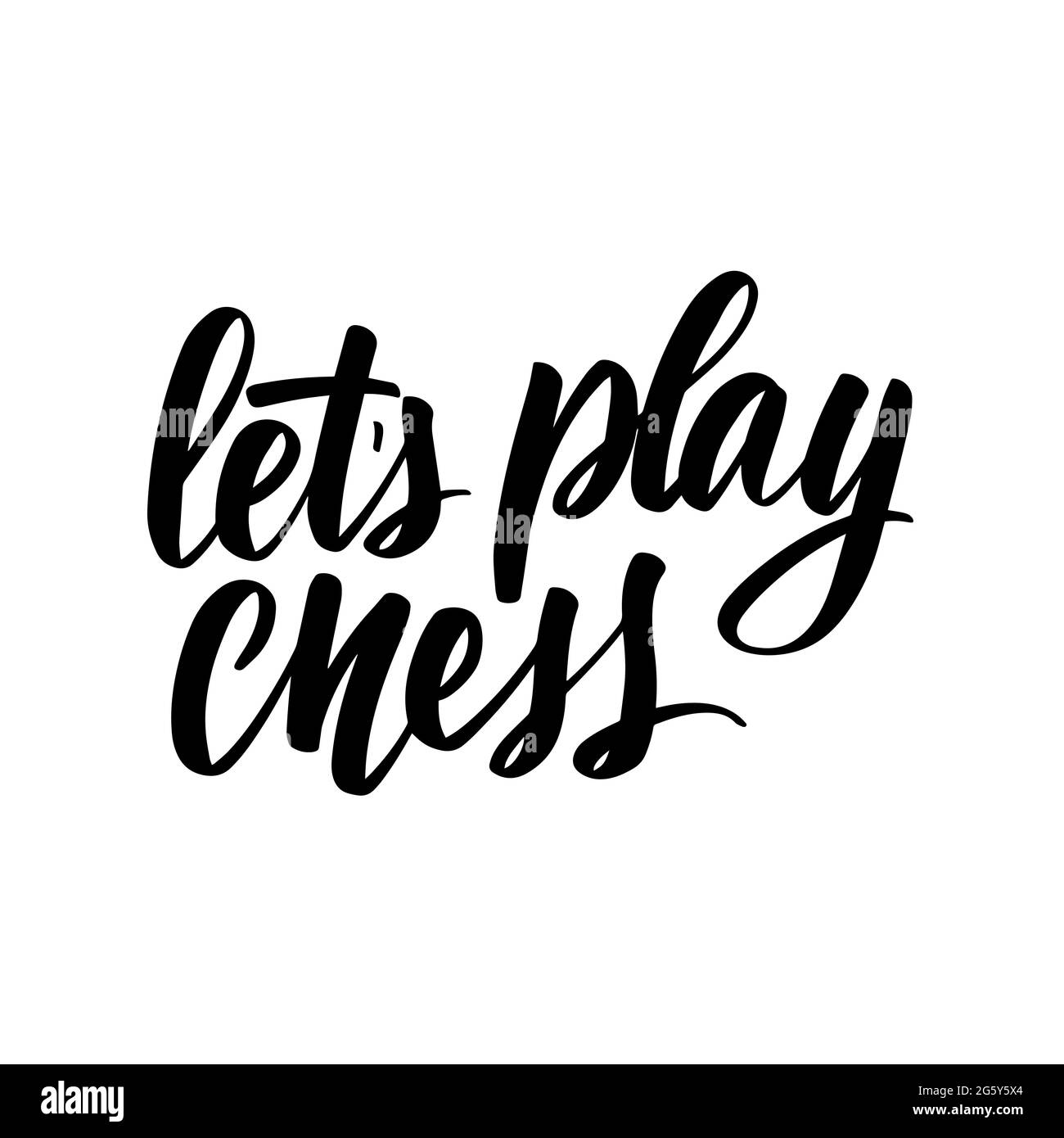 Jouons aux échecs. Typographie manuscrite. Illustration de Vecteur
