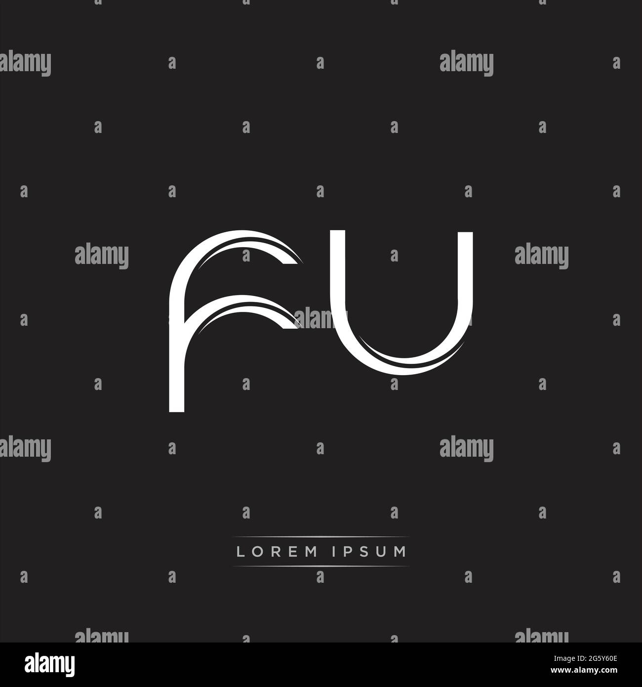 Lettre initiale logo en minuscules et en majuscules modèle de monogramme moderne isolé des couleurs noir et blanc avec vecteur 10 Illustration de Vecteur